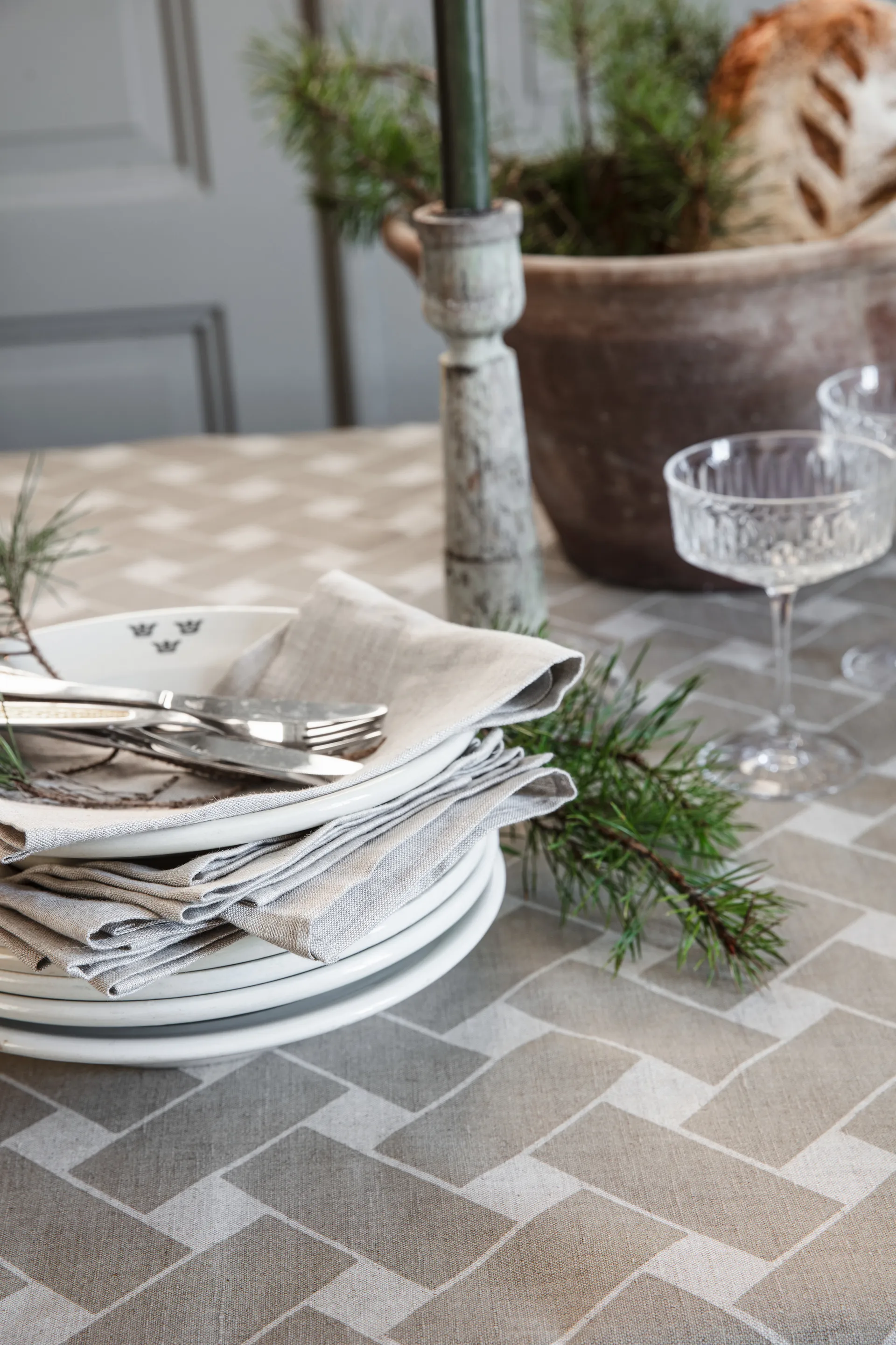 Korg XL Toalha de mesa 145x250 cm, Natural Almedahls