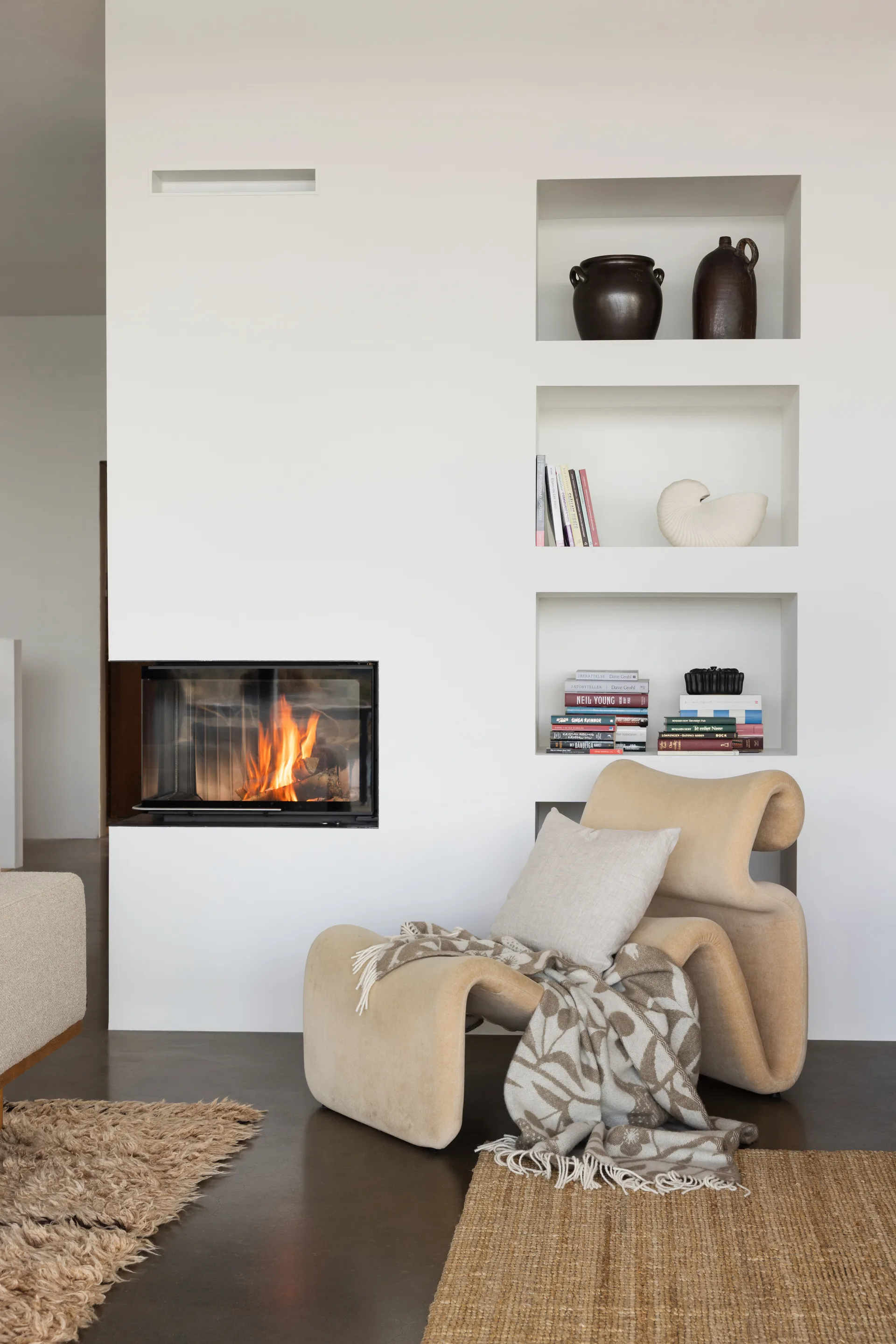 Körsbärsträdgården manta 130x170 cm, Castanho-branco sujo Almedahls