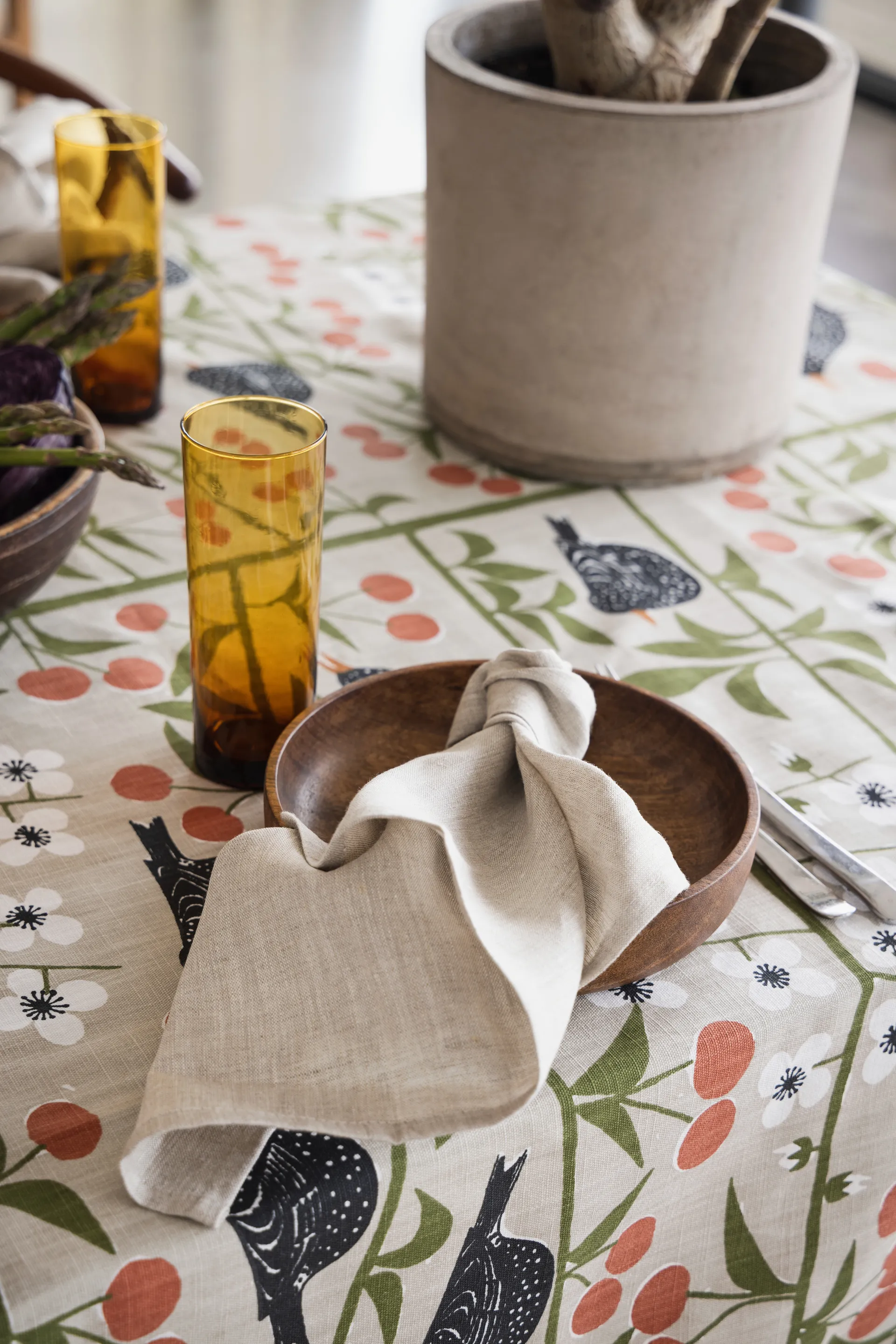 Körsbärsträdgården toalha, Bege, 145x250 cm Almedahls