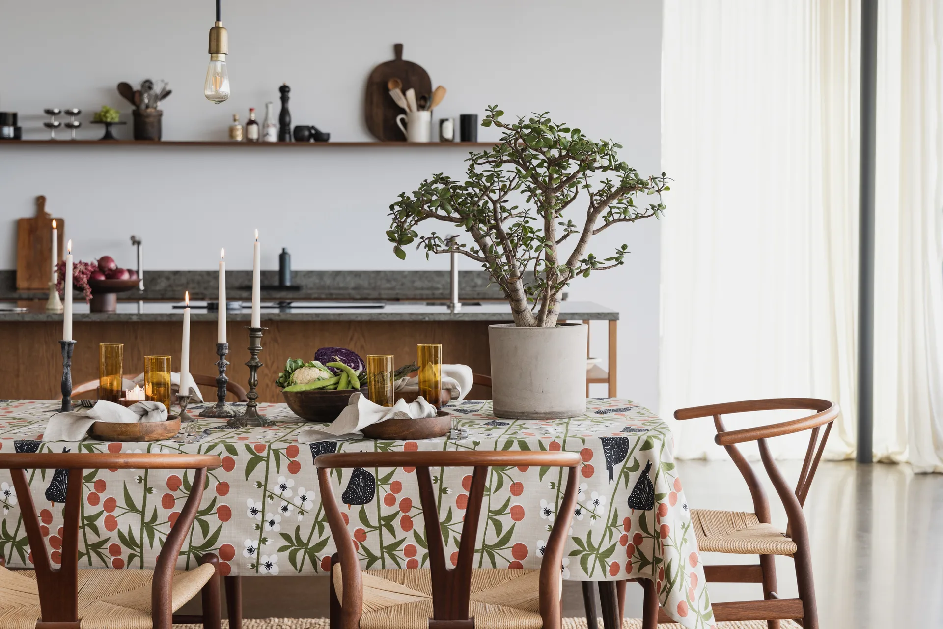 Körsbärsträdgården toalha, Bege, 145x250 cm Almedahls