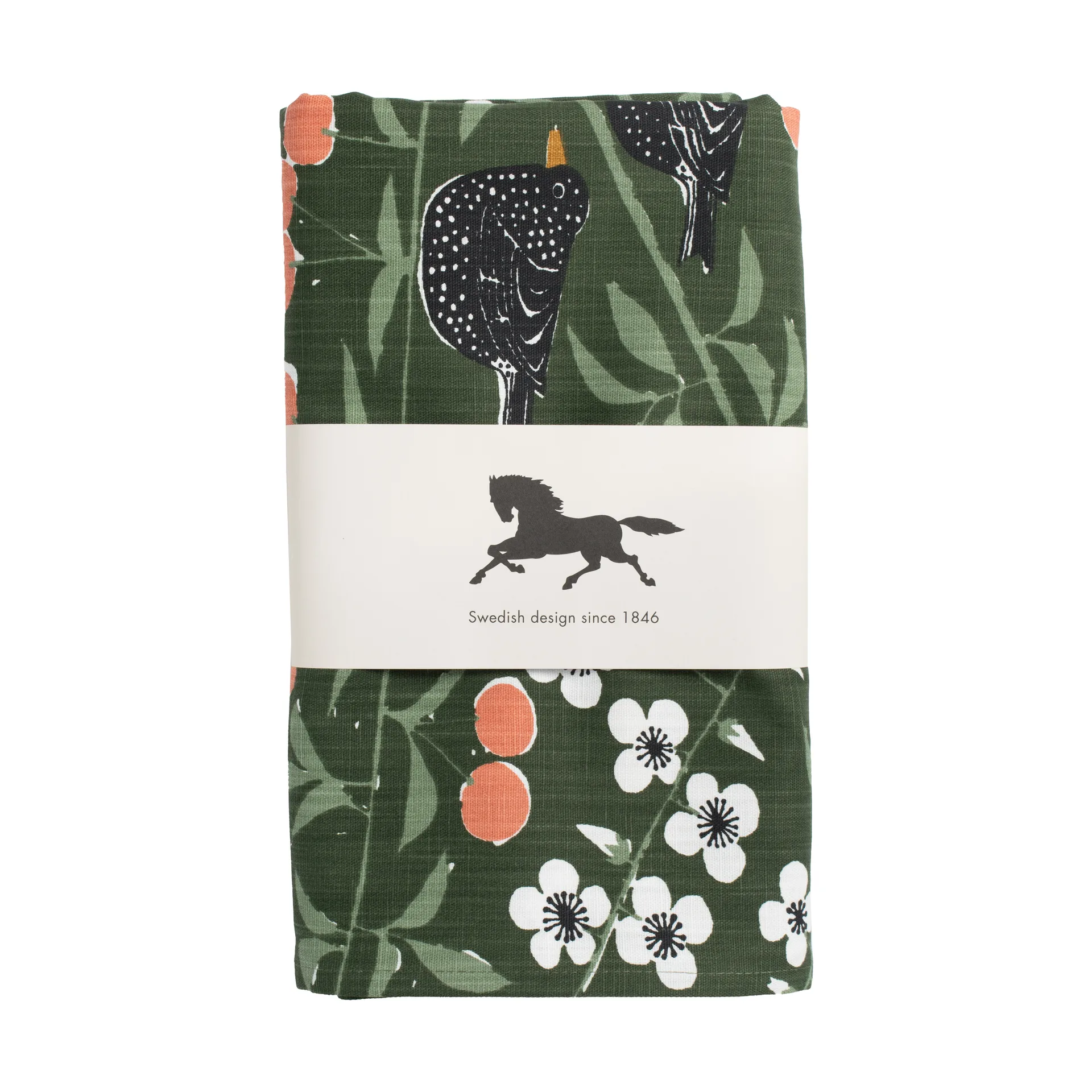 Körsbärsträdgården toalha, Verde escuro, 145x250 cm Almedahls