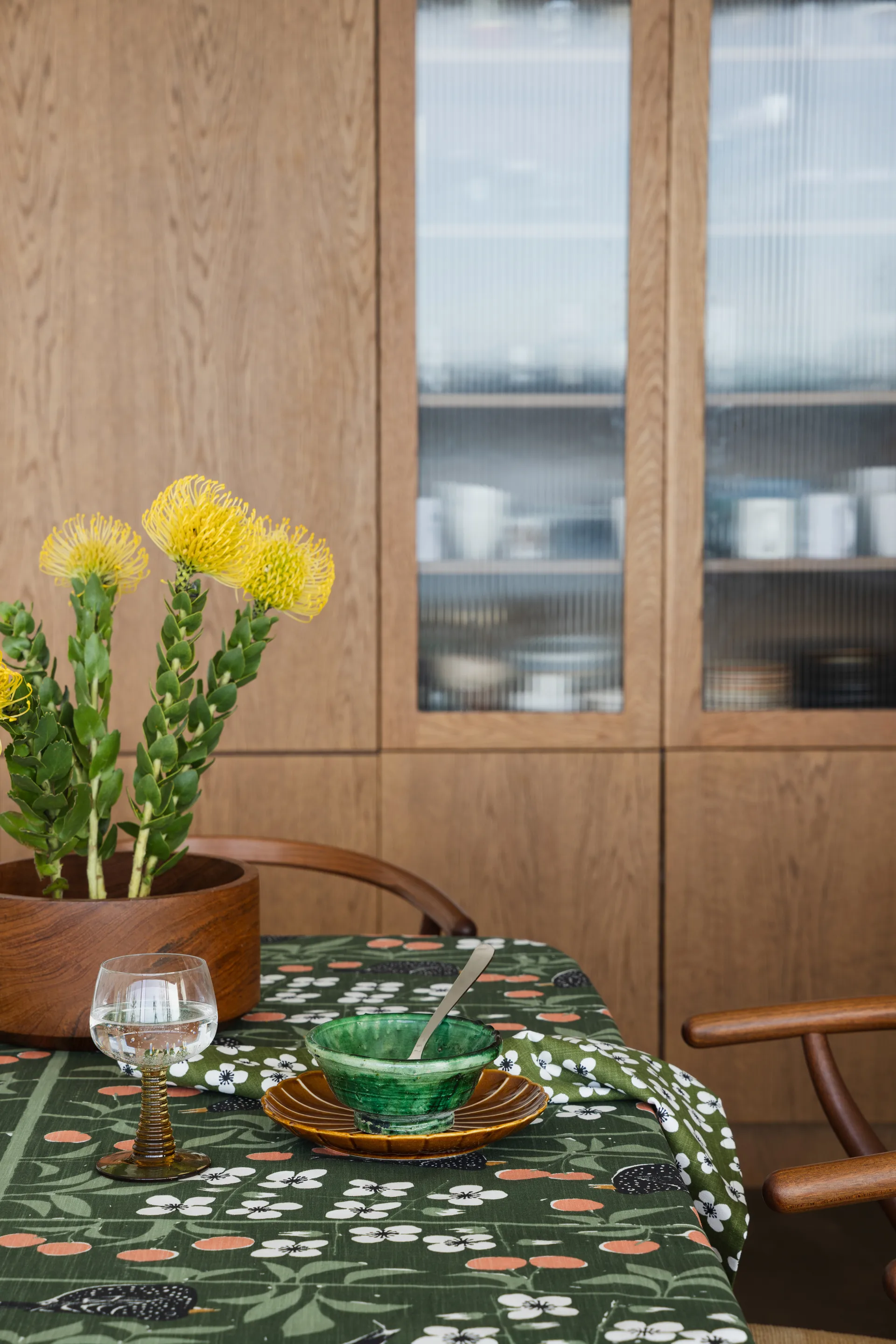 Körsbärsträdgården toalha, Verde escuro, 145x250 cm Almedahls