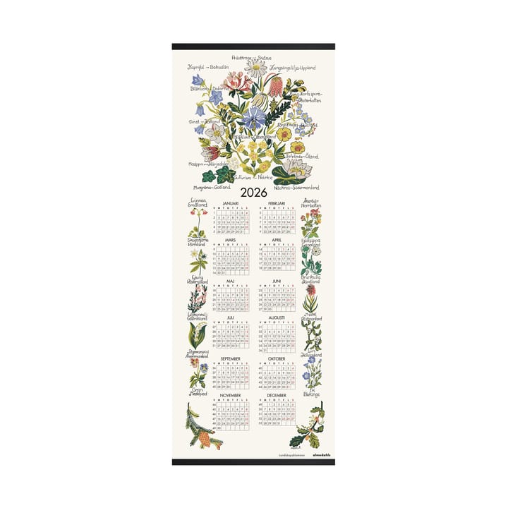 Landskapsblommor calendário  2026 - 35x90 cm - Almedahls