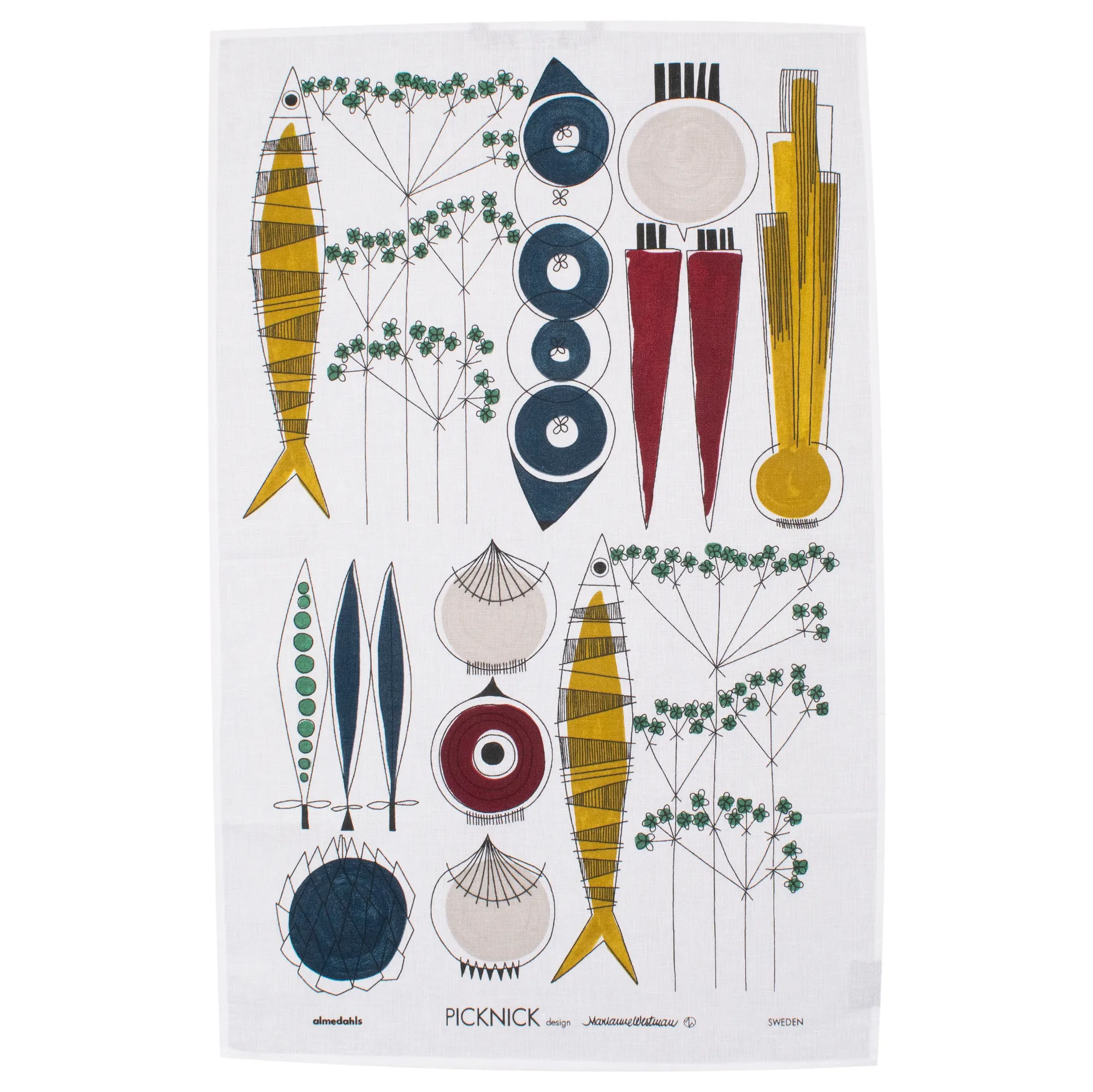 Pano de cozinha Picknick, Blue-multi Almedahls