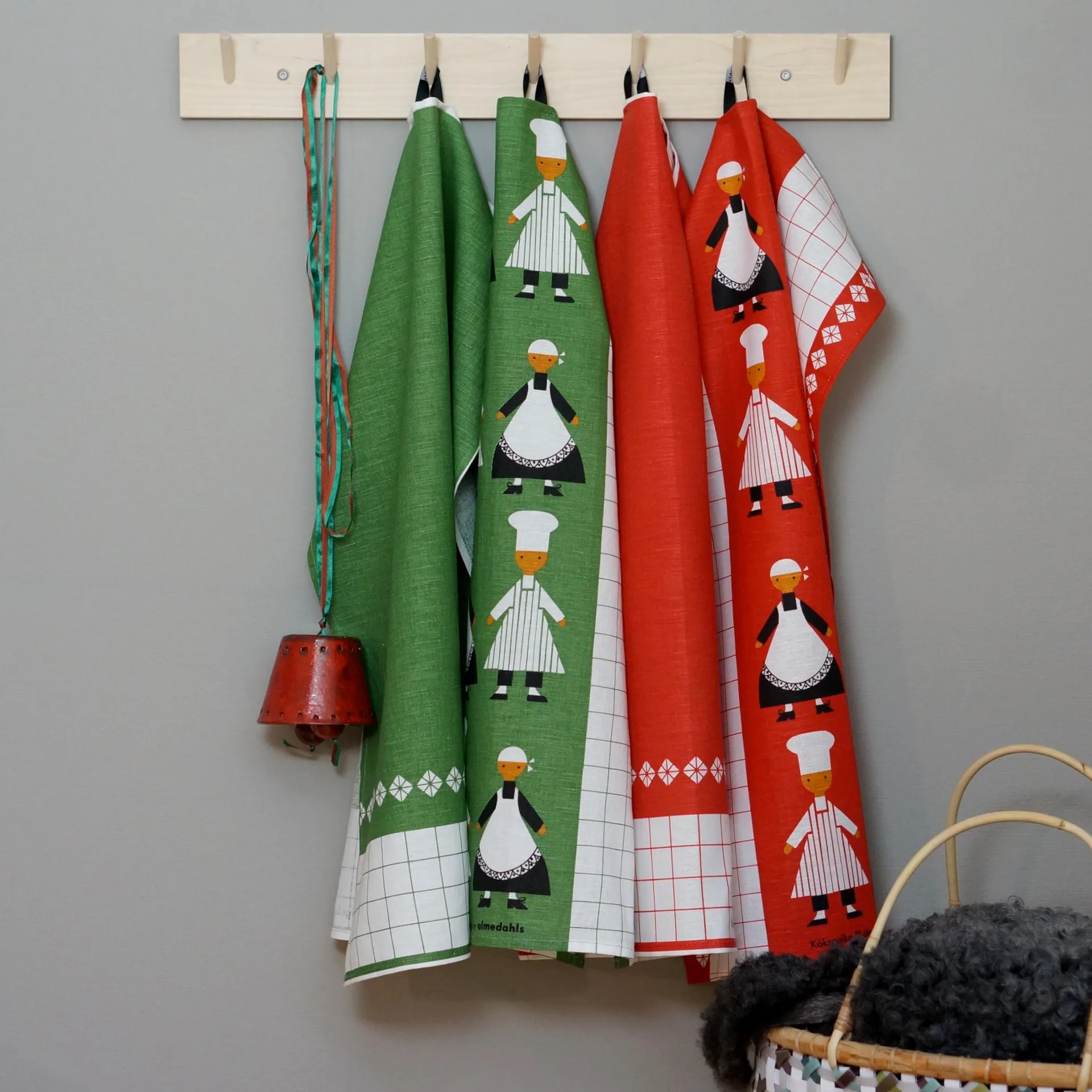 Pano de cozinha Polka, Verde Almedahls