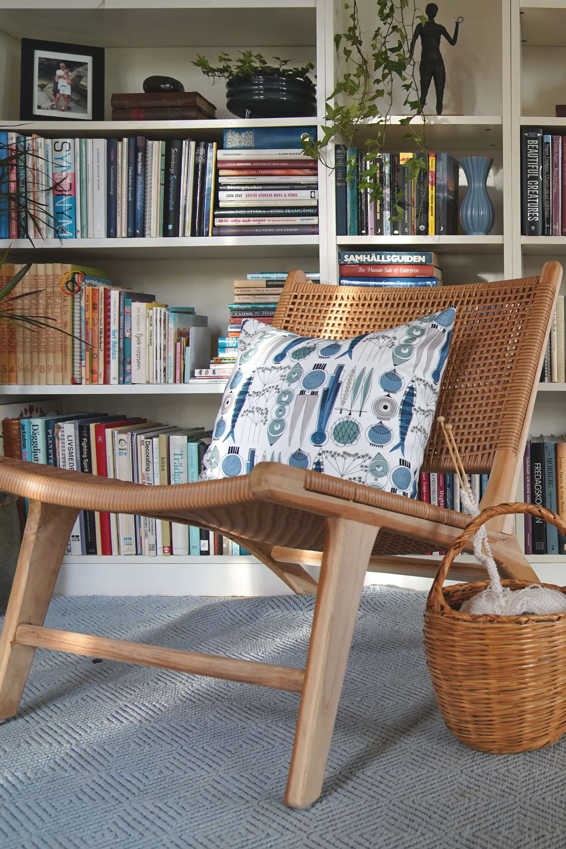 Picknick fronha 47x47 cm, Azul-beige Almedahls