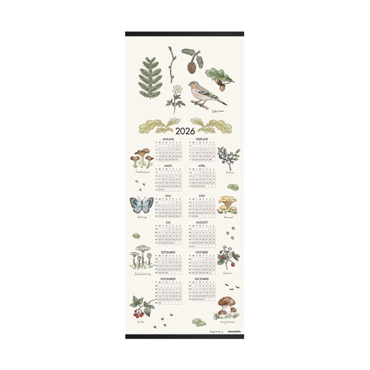 Skogsvandring calendário 2026 - 35x90 cm - Almedahls