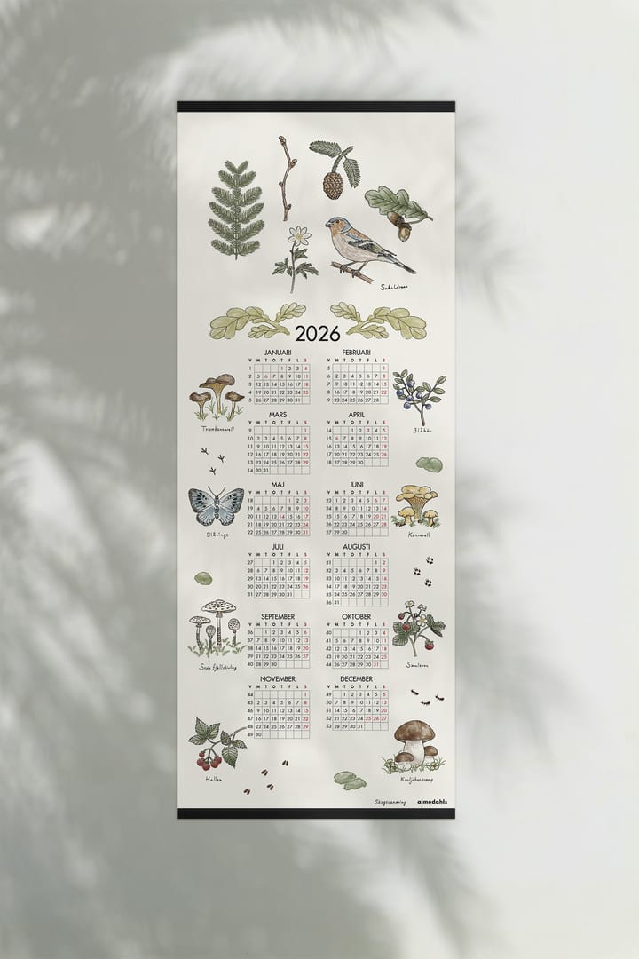 Skogsvandring calendário 2026, 35x90 cm Almedahls
