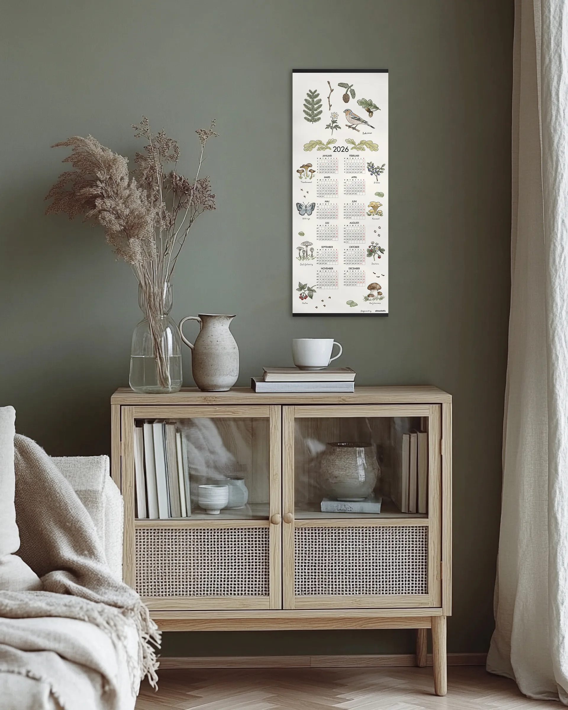 Skogsvandring calendário 2026, 35x90 cm Almedahls
