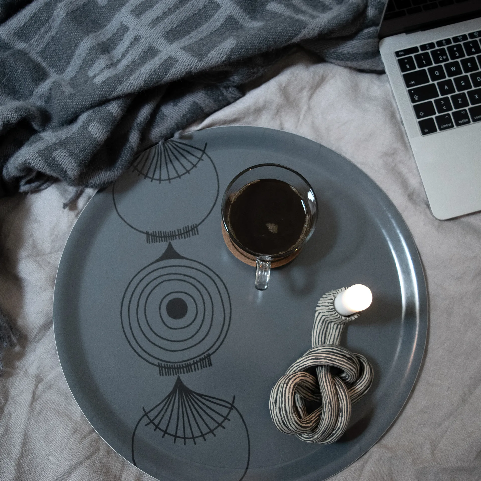 Tabuleiro (cebola) Picknick Elements Ø38, dark grey Almedahls