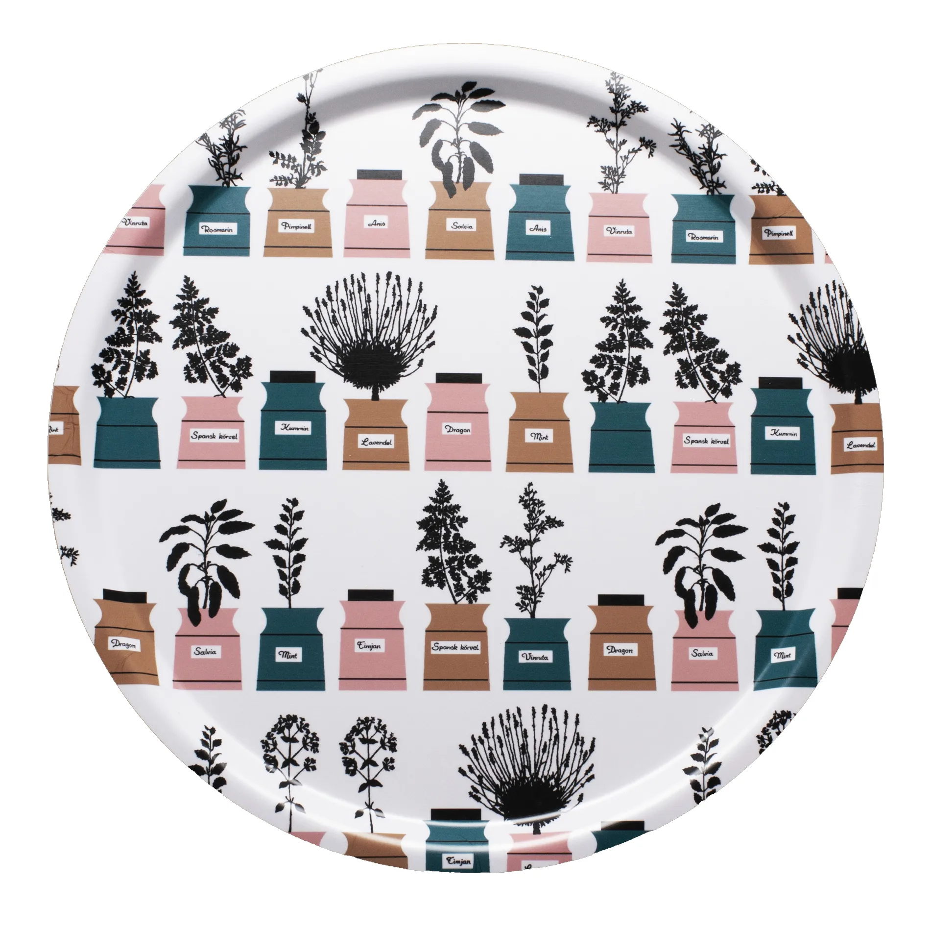Tabuleiro com condimentos Persons Ø38 cm, Pink-grey Almedahls