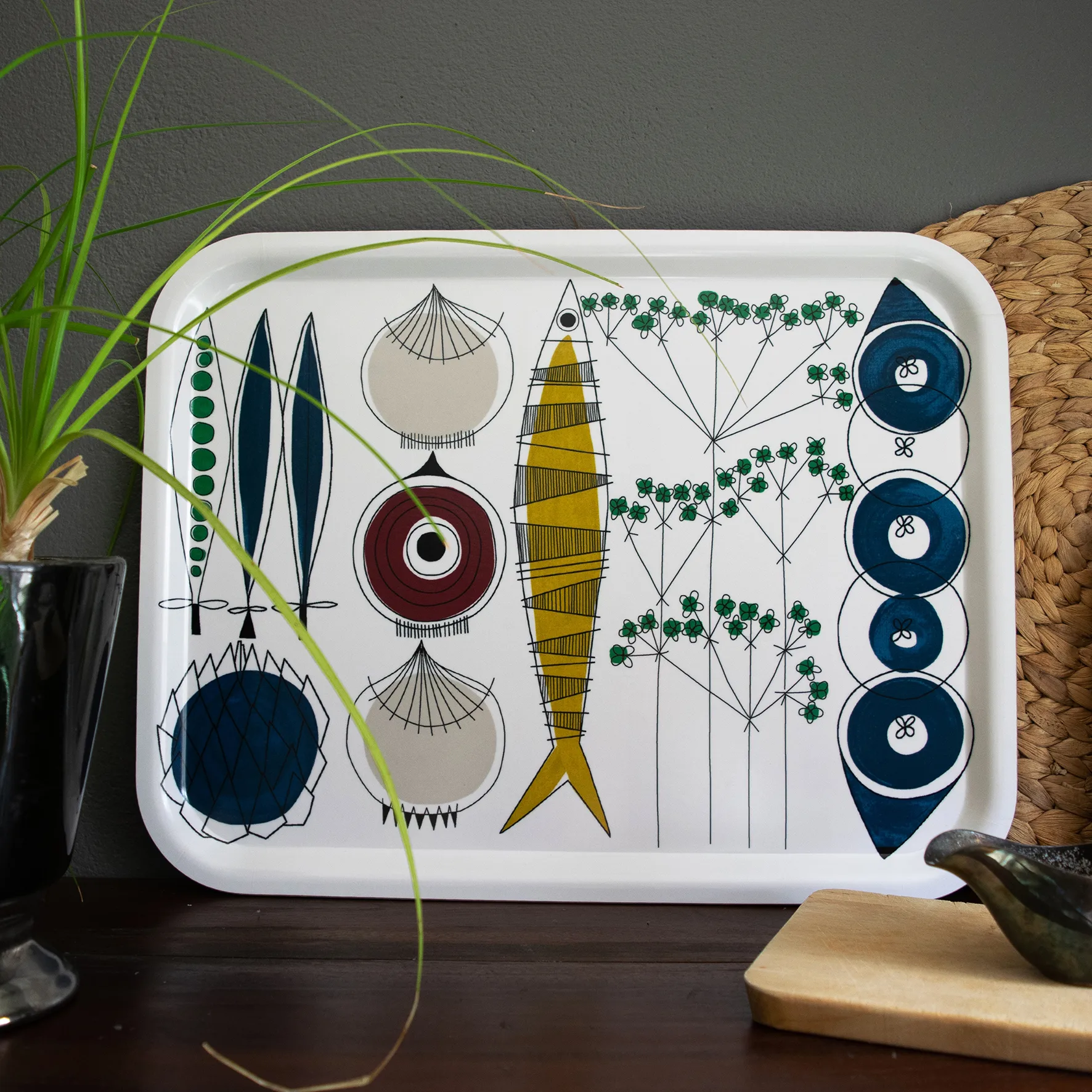 Tabuleiro Picknick 33x43 cm, blue-multi Almedahls