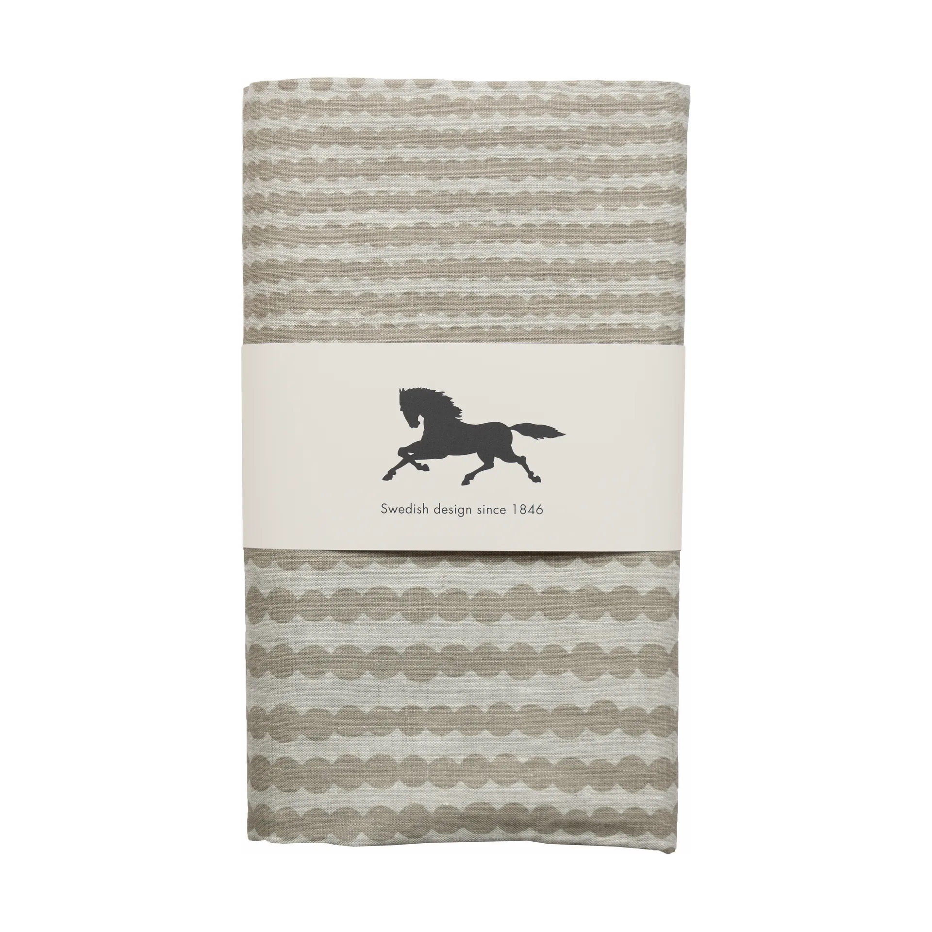 Toalha de mesa tecido de bolinhas 145x250 cm, natural-taupe  Almedahls