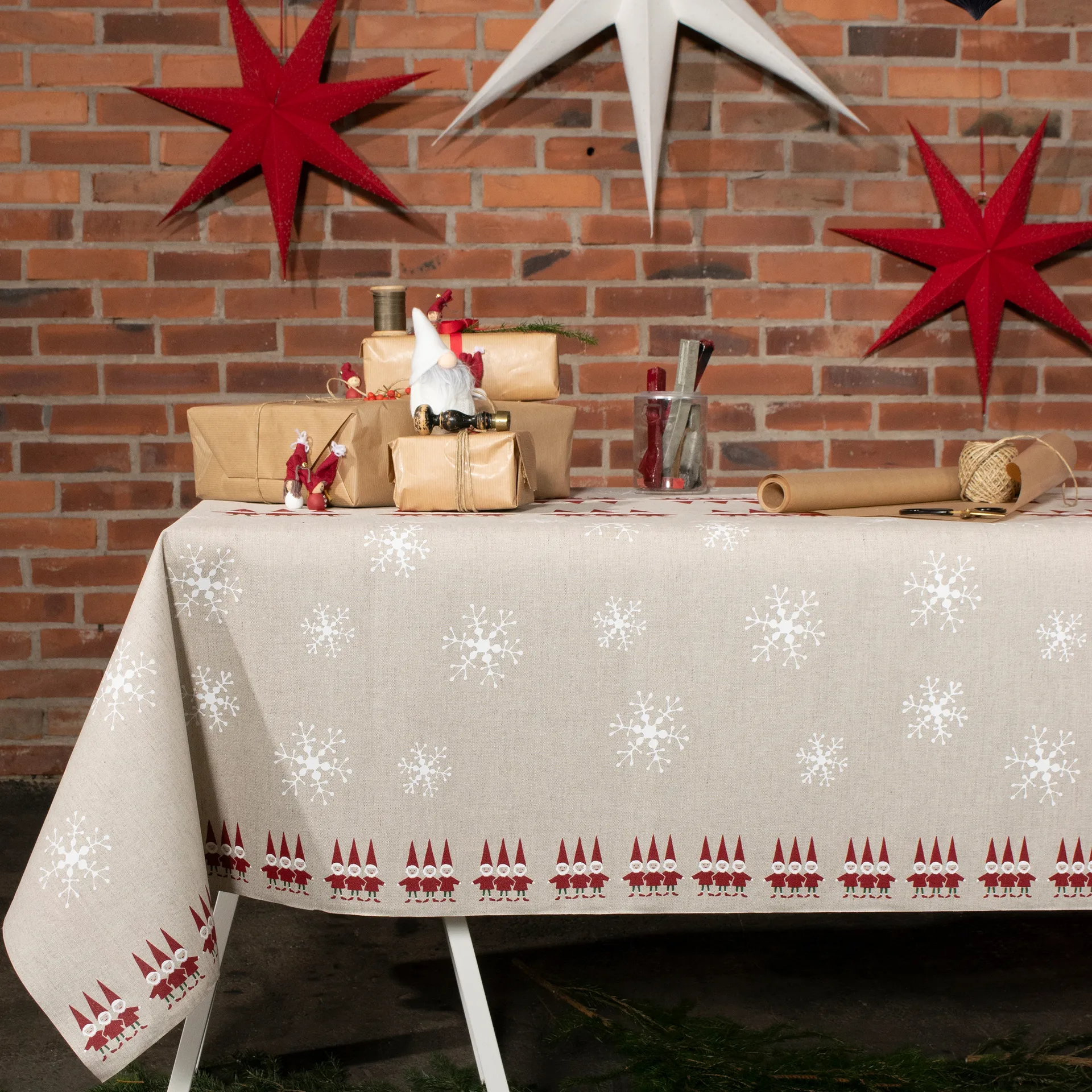 Toalha de Papai Noel 147x250 cm, Bege Almedahls