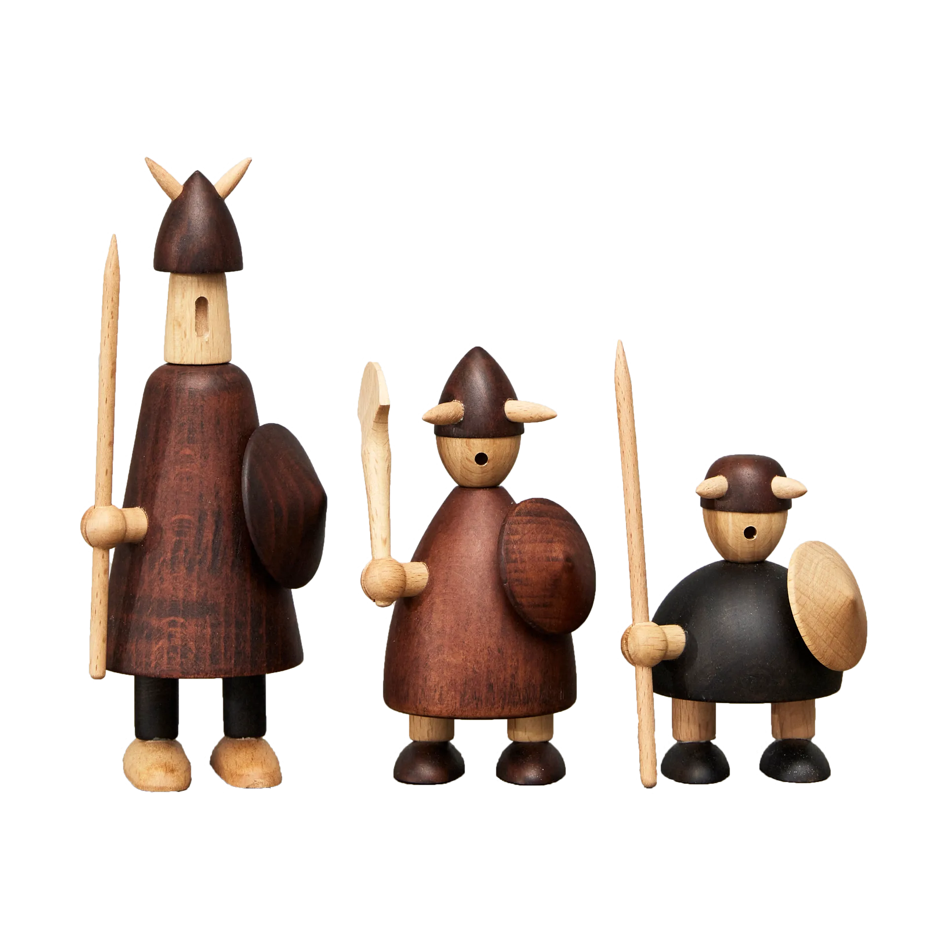 Figuras de madeira The vikings of Denmark 3 un., Stained beech Andersen Furniture