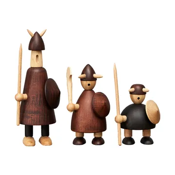 Figuras de madeira The vikings of Denmark 3 un. - Stained beech - Andersen Furniture