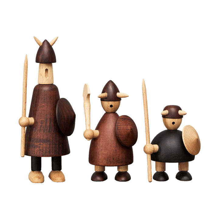 Figuras de madeira The vikings of Denmark 3 un. - Stained beech - Andersen Furniture