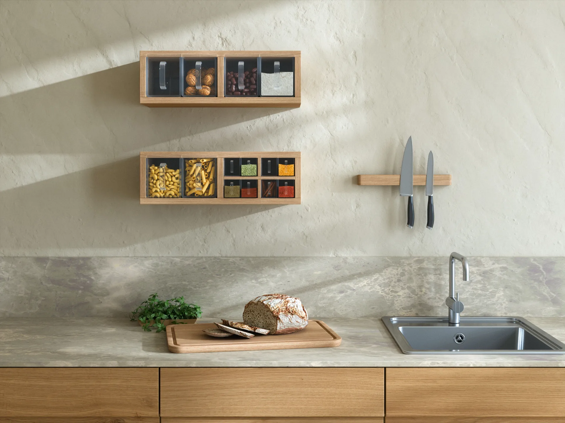 Prateleira de parede A-Organizer 2 52x18x17 cm, Oak Andersen Furniture