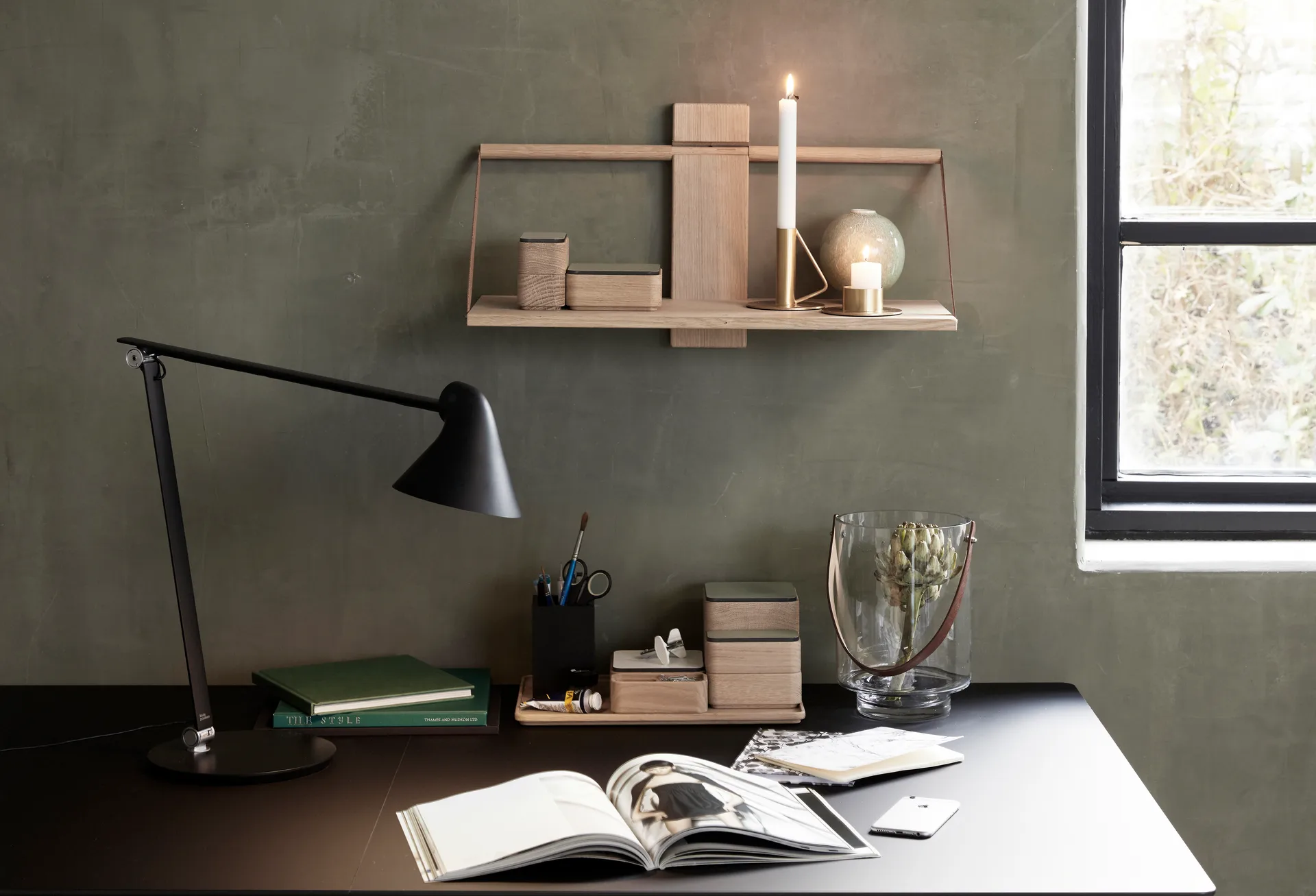 Prateleira de parede Wood Wall Large 60x25x32 cm, Oak Andersen Furniture