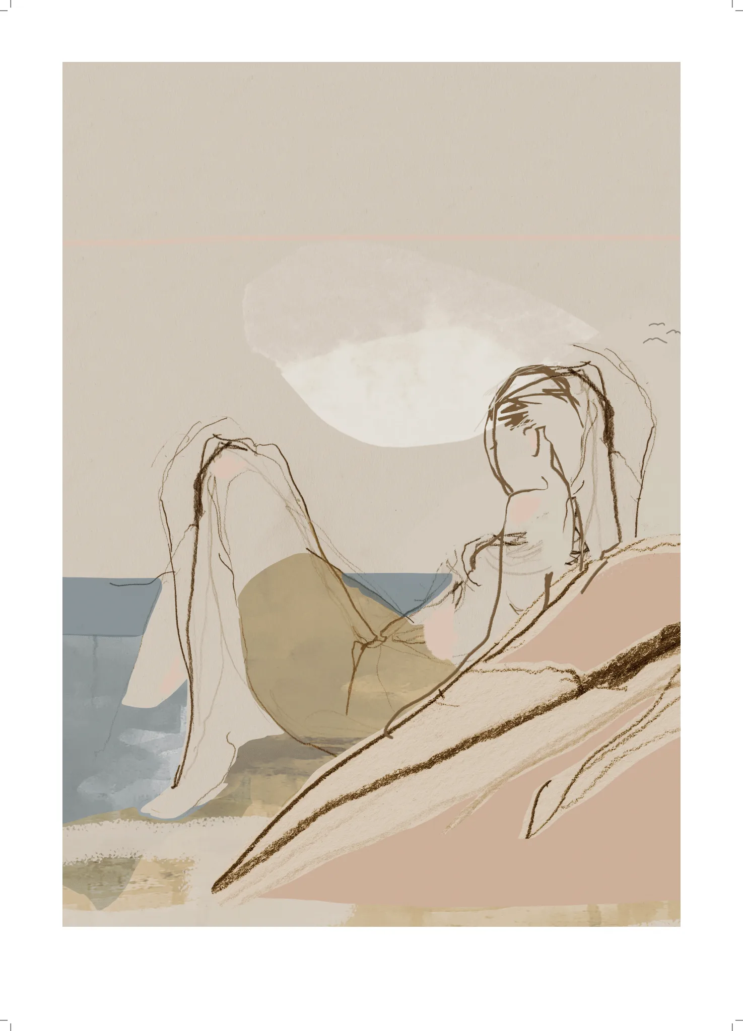 Poster By the ocean, 50x70 cm Anna Bülow