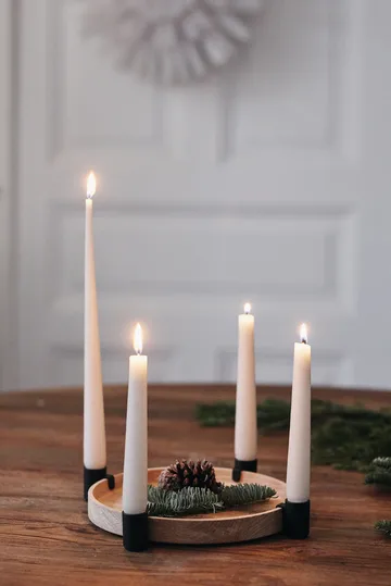 Castiçal Luna Ø27 cm - Carvalho-aço - Applicata