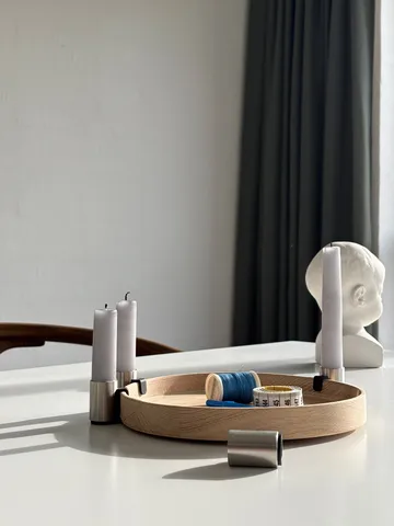 Luna castiçal de advento Ø27 cm - Carvalho-aço - Applicata