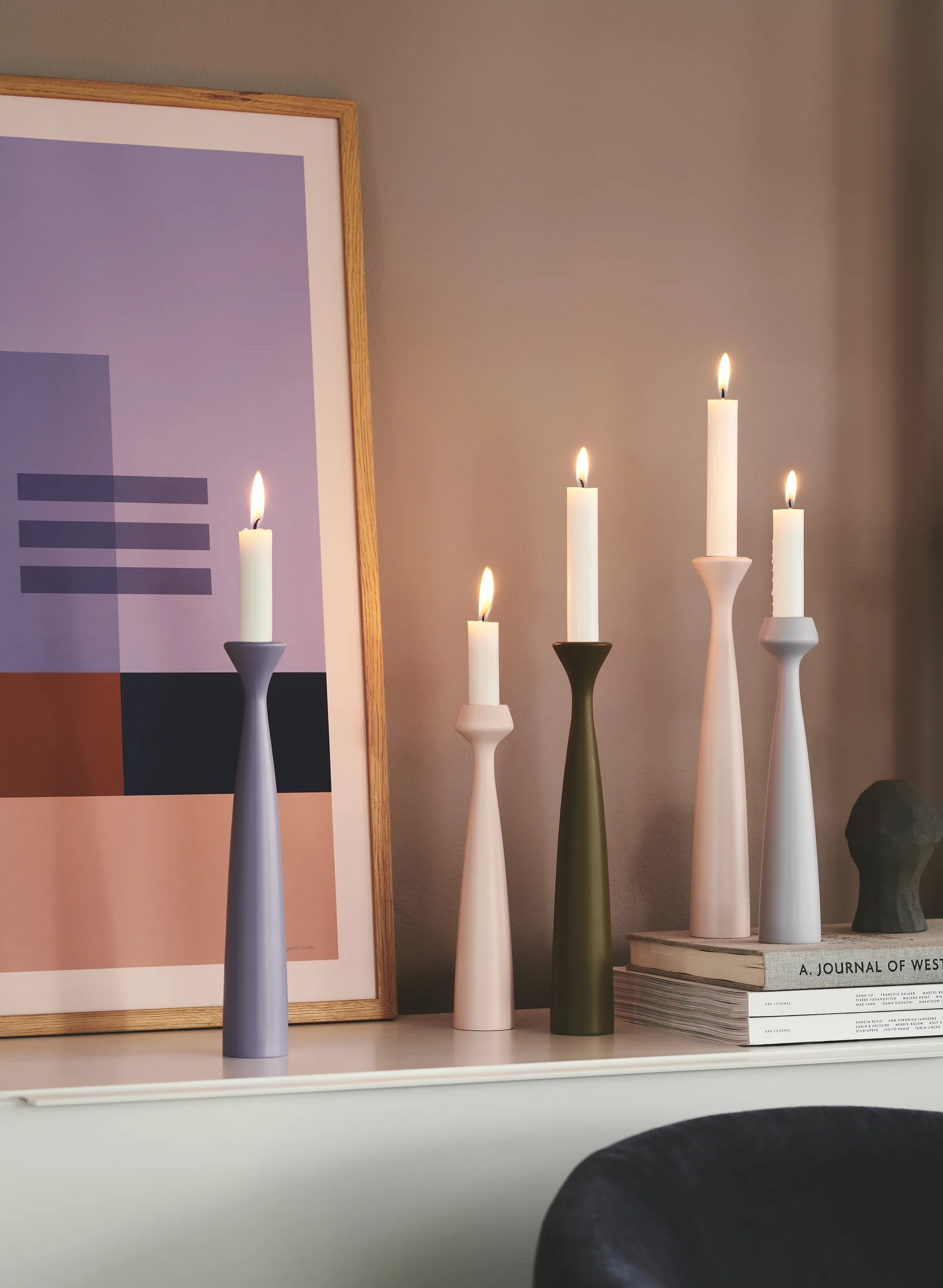 Suporte de velas Blossom Lily 24,5 cm, Cool grey Applicata