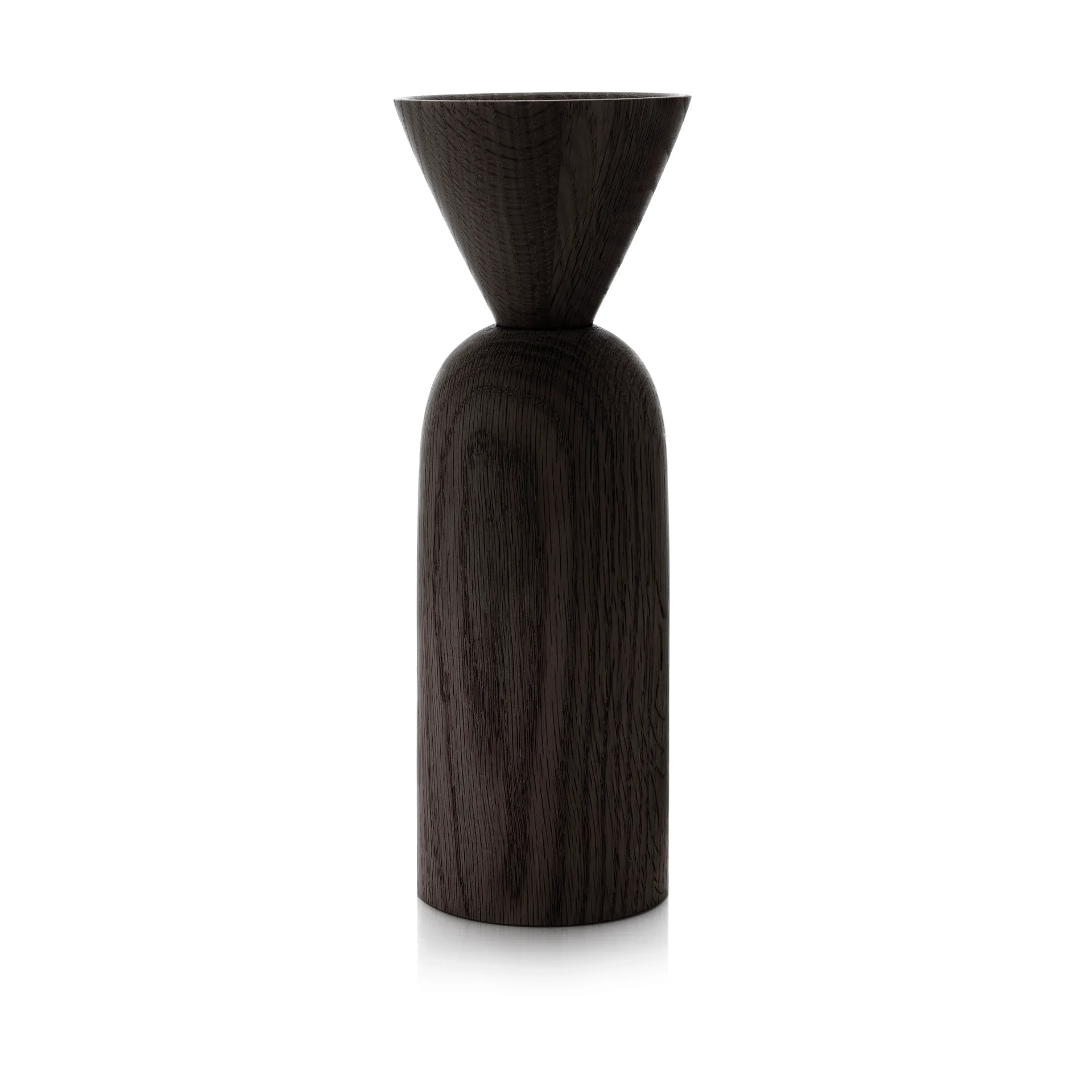 Vaso Shape cone, Carvalho tingido de preto Applicata