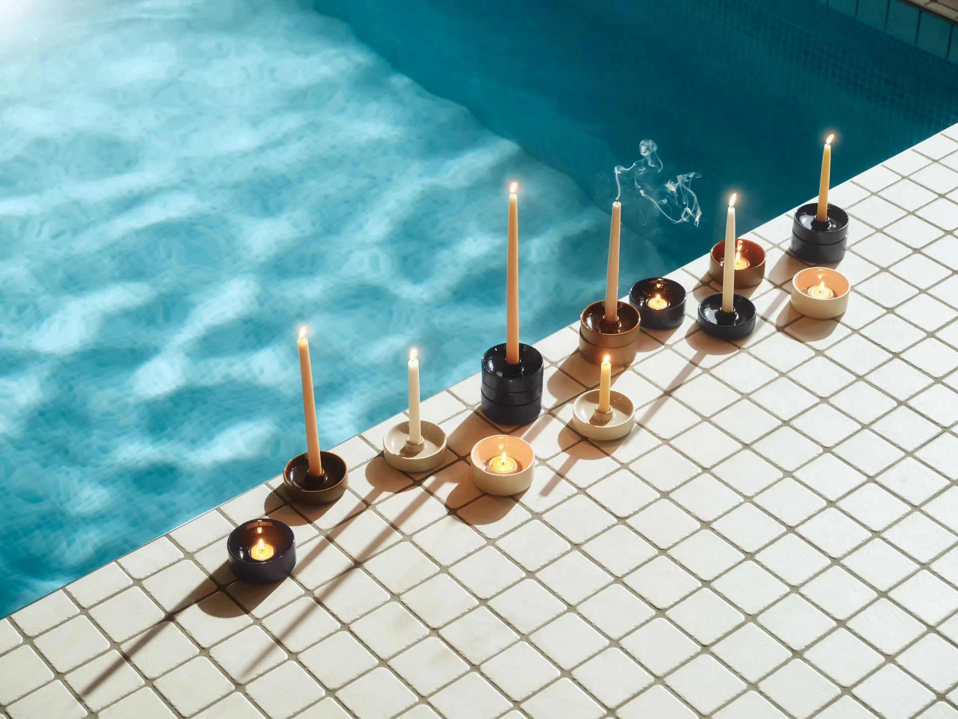 Kirnu porta-velas Ø11x5 cm, Bege Arabia