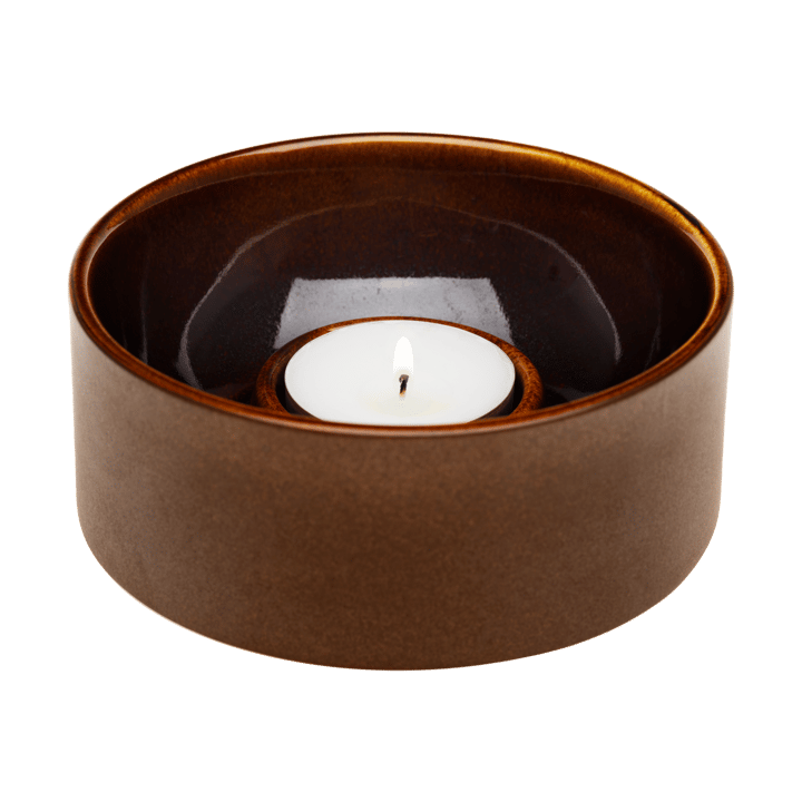 Kirnu porta-velas Ø11x5 cm, Castanho Arabia