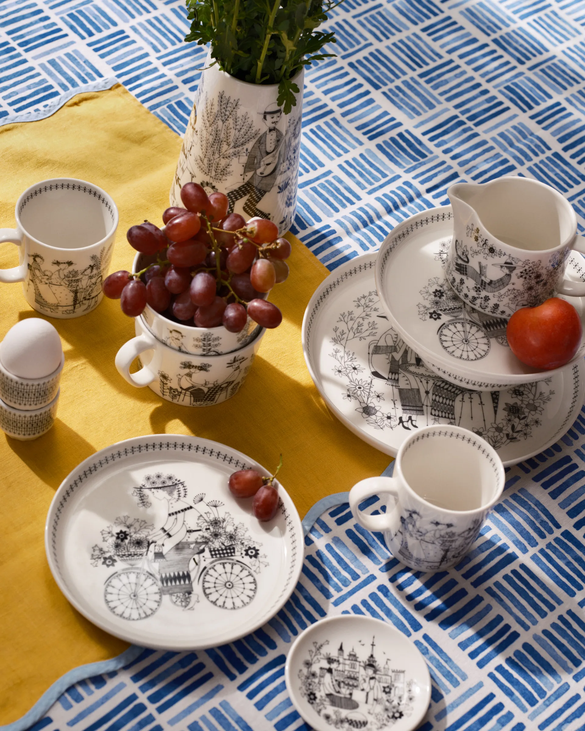 Vaso Emilia 19 cm, Preto-branco  Arabia