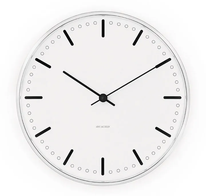 Relógio Arne Jacobsen City Hall  - Branco , Ø16 cm - Arne Jacobsen Clocks