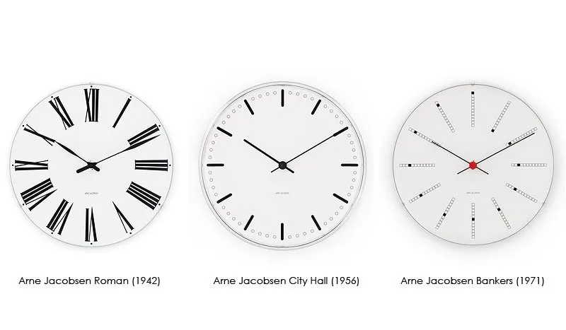 Relógio Arne Jacobsen City Hall , Branco , Ø21 cm Arne Jacobsen Clocks