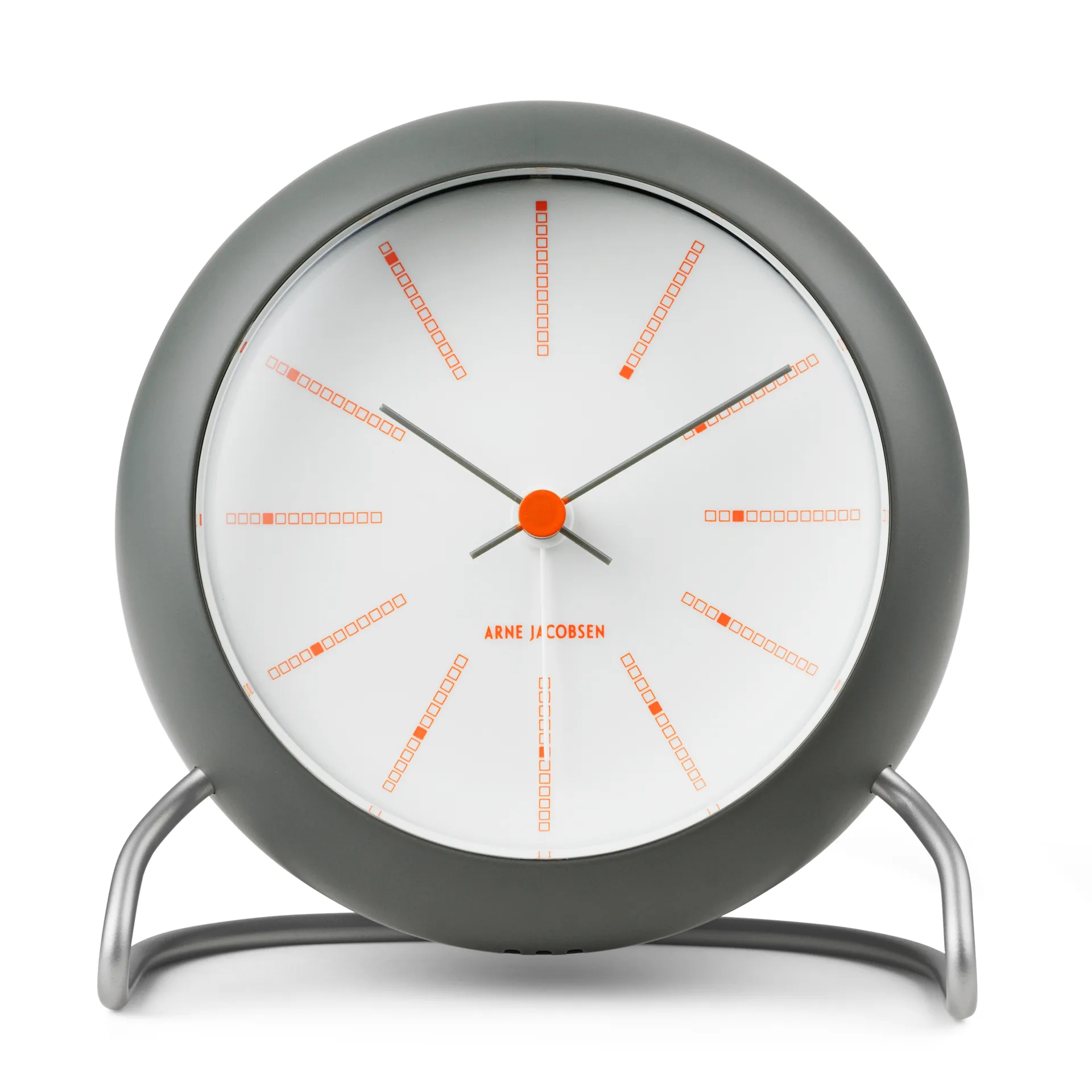 Relógio de mesa AJ Bankers Ø11 cm, Cinza escuro Arne Jacobsen Clocks