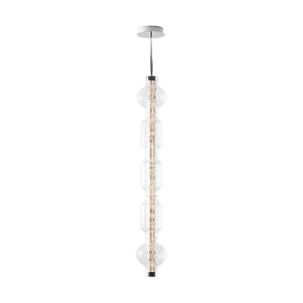Alambicco pendente vertical, controlado por app, 5 cúpulas de vidro Artemide