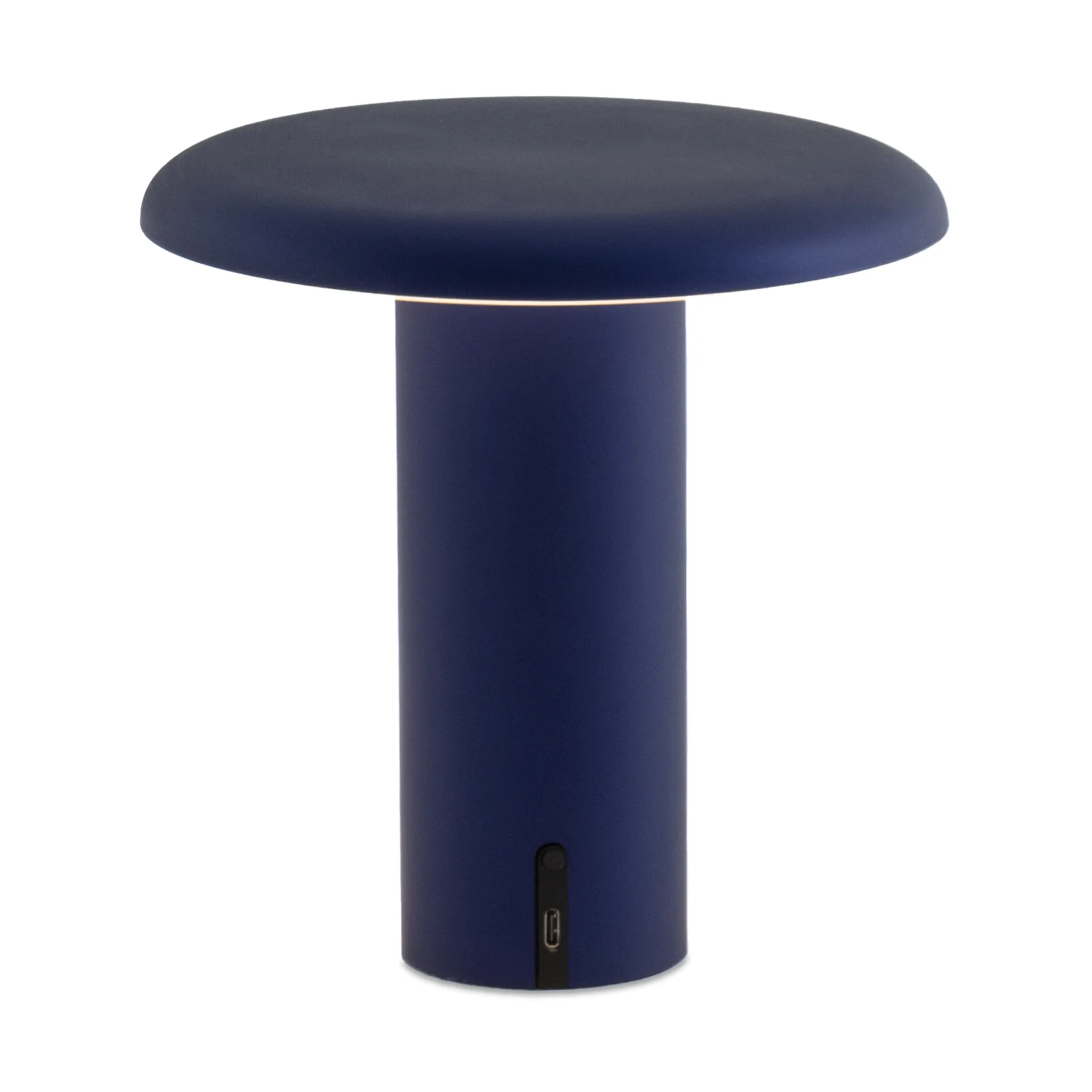 Candeeiro de mesa portátil Takku 19 cm, azul anodizado Artemide