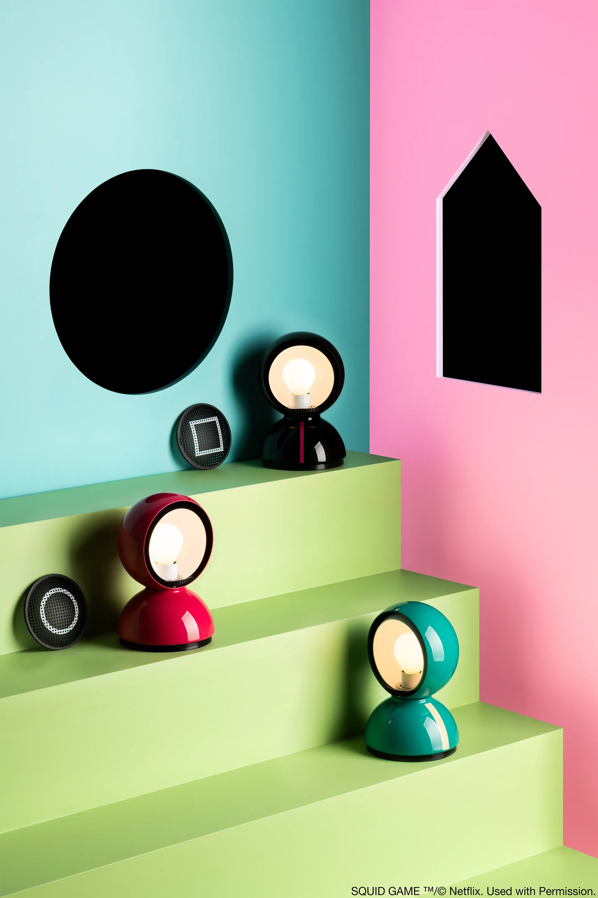 Eclisse x Squid Game candeeiro de mesa Edição Especial, Guard black Artemide