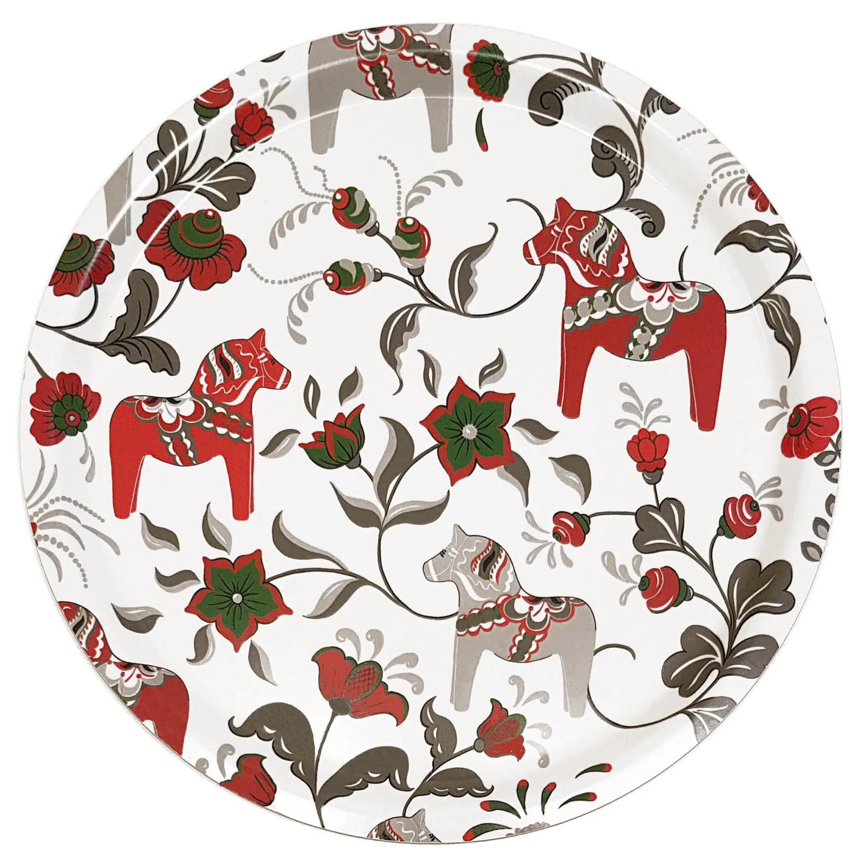 Bandeja redonda Leksand Ø31 cm , Vermelho vinho Arvidssons Textil