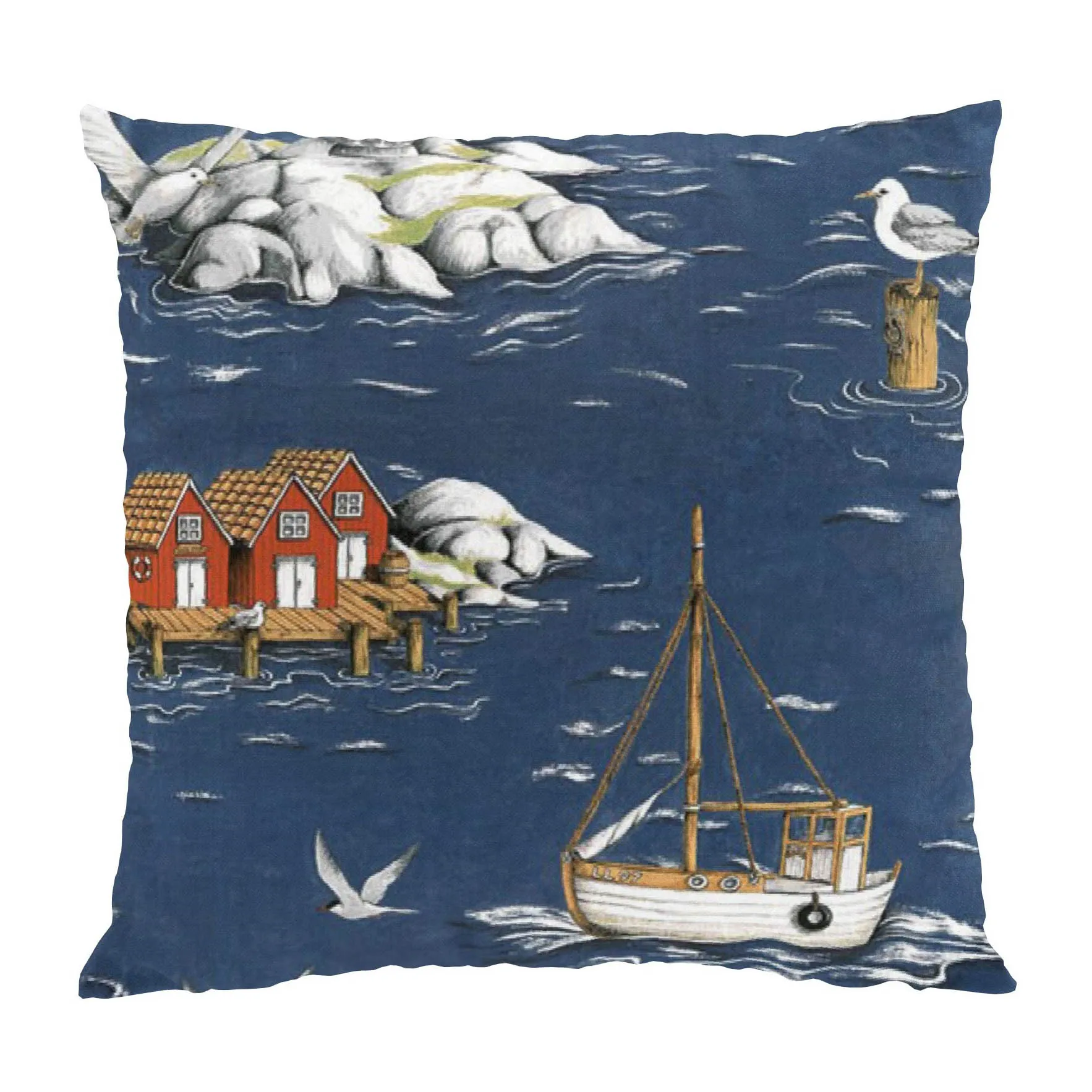 Capa de almofada Fiskeskär 47x47 cm, Azul Arvidssons Textil