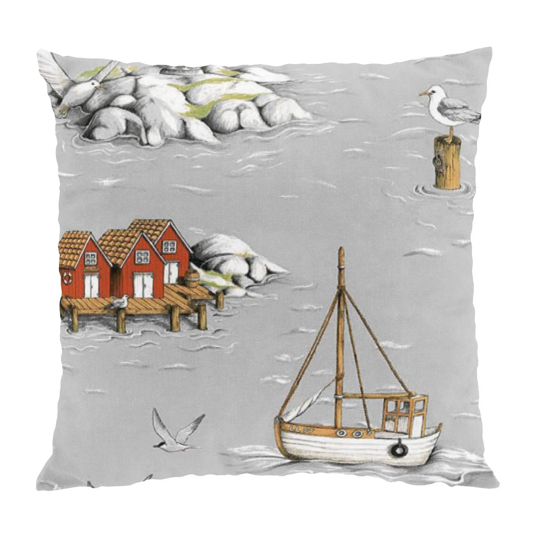 Capa de almofada Fiskeskär 47x47 cm, cinza Arvidssons Textil