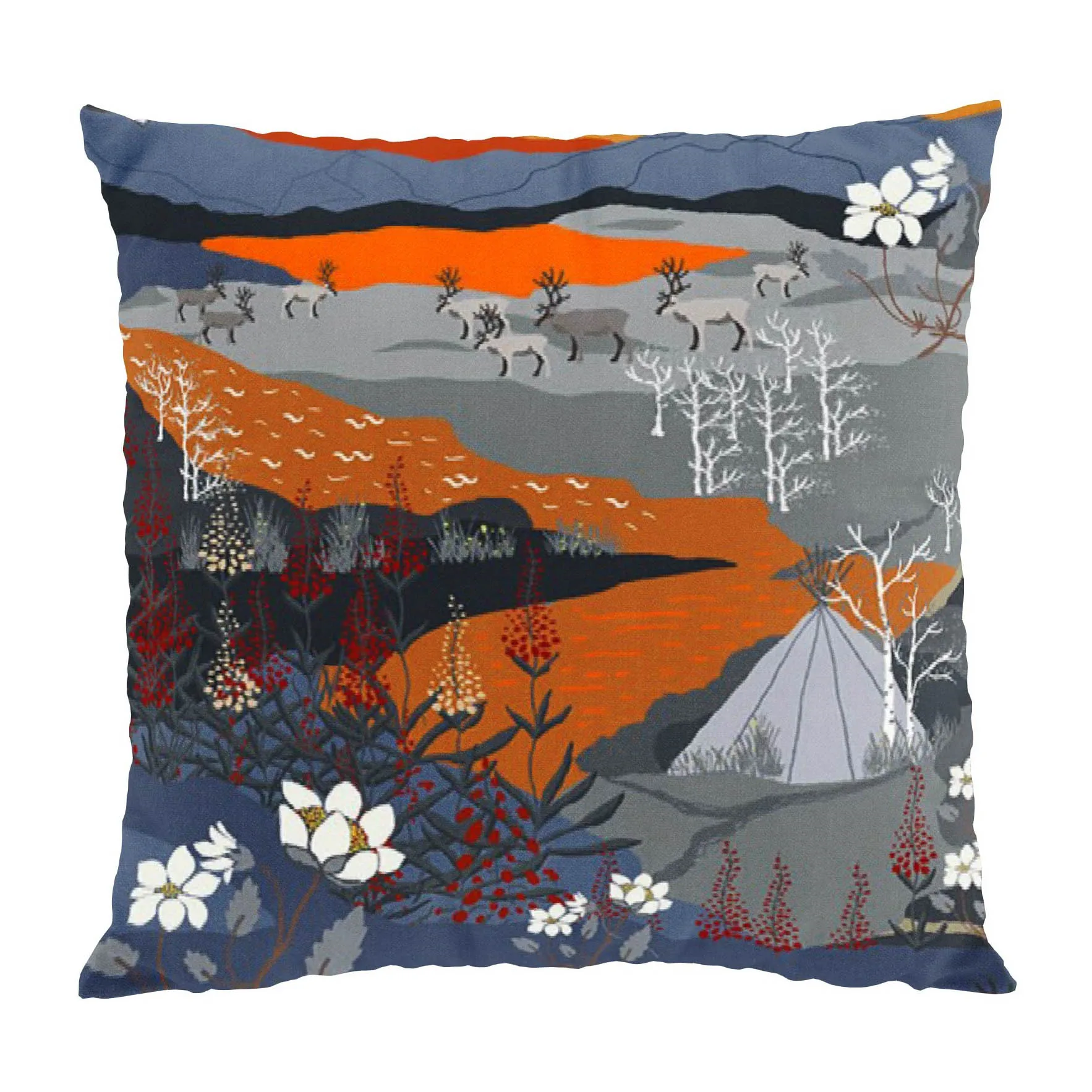 Capa de almofada Fjällvandring 47x47 cm, Laranja Arvidssons Textil