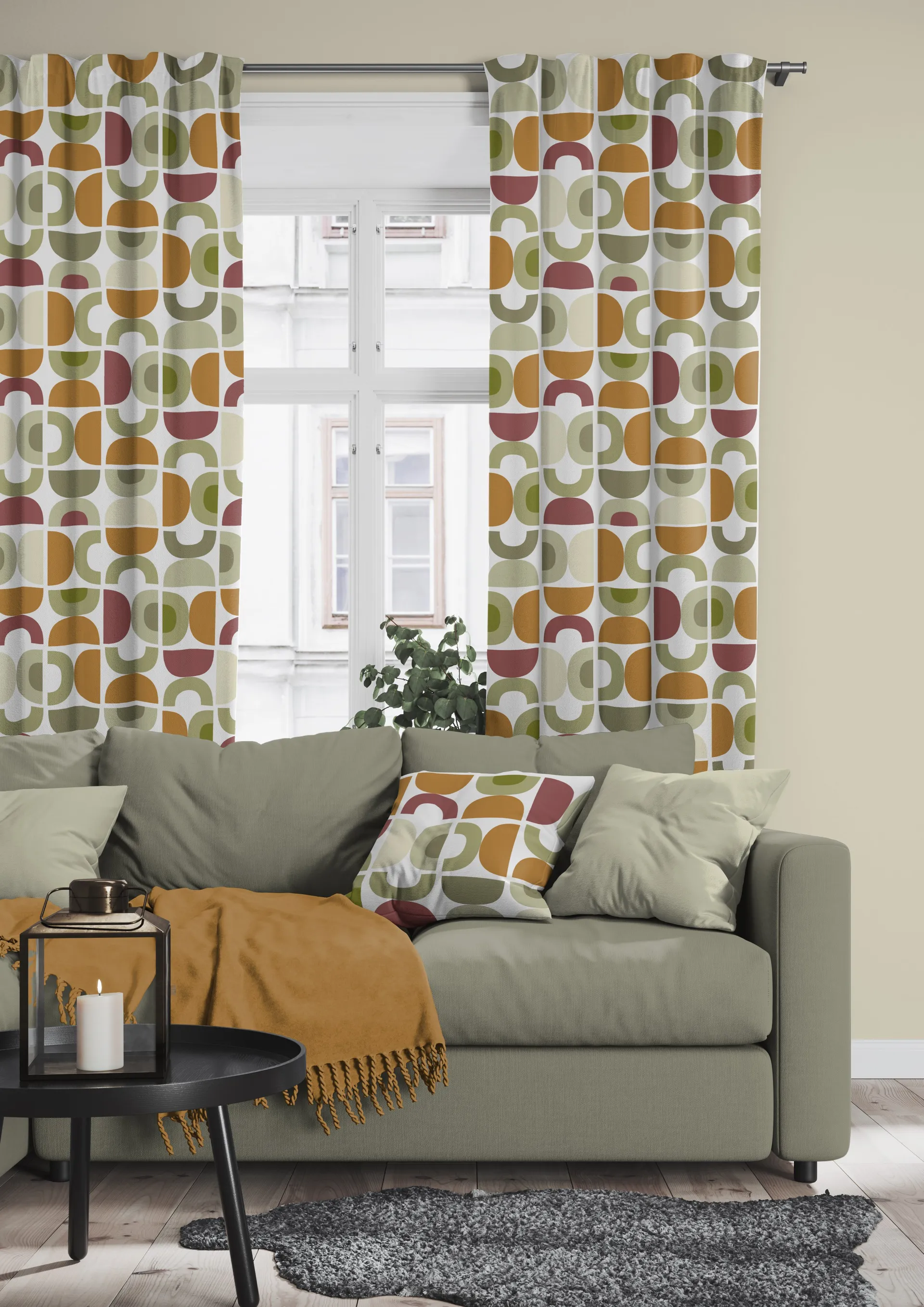 Capa de almofada Spiraldans 47x47 cm, Beige Arvidssons Textil