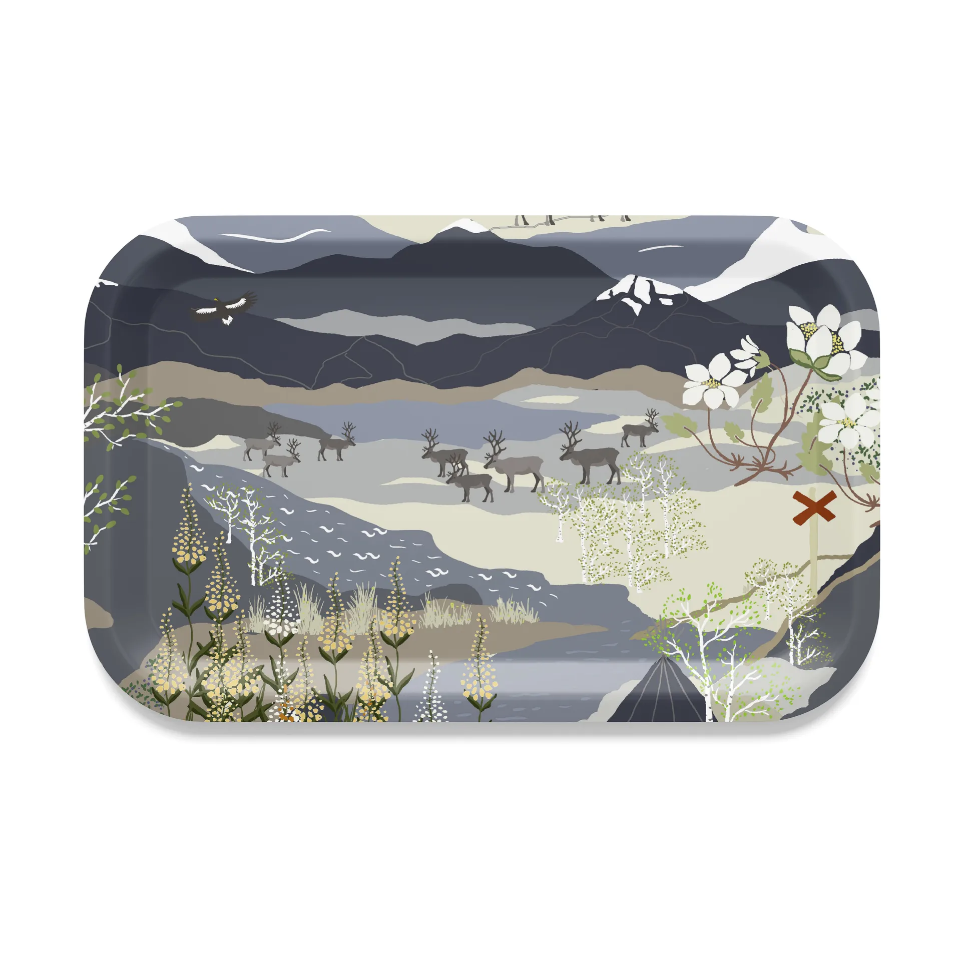 Fjällveanel bandeja 21x33 cm, Azul Arvidssons Textil