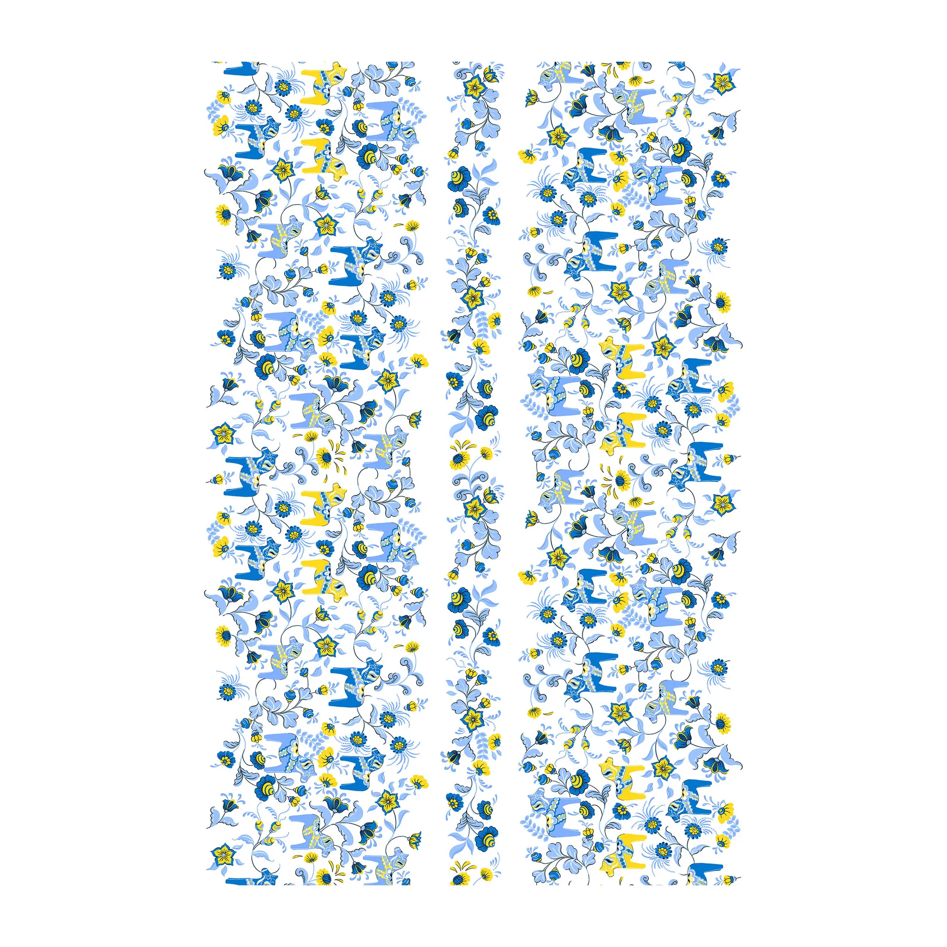 Leksand Bård tecido impermeável, Azul-amarelo Arvidssons Textil