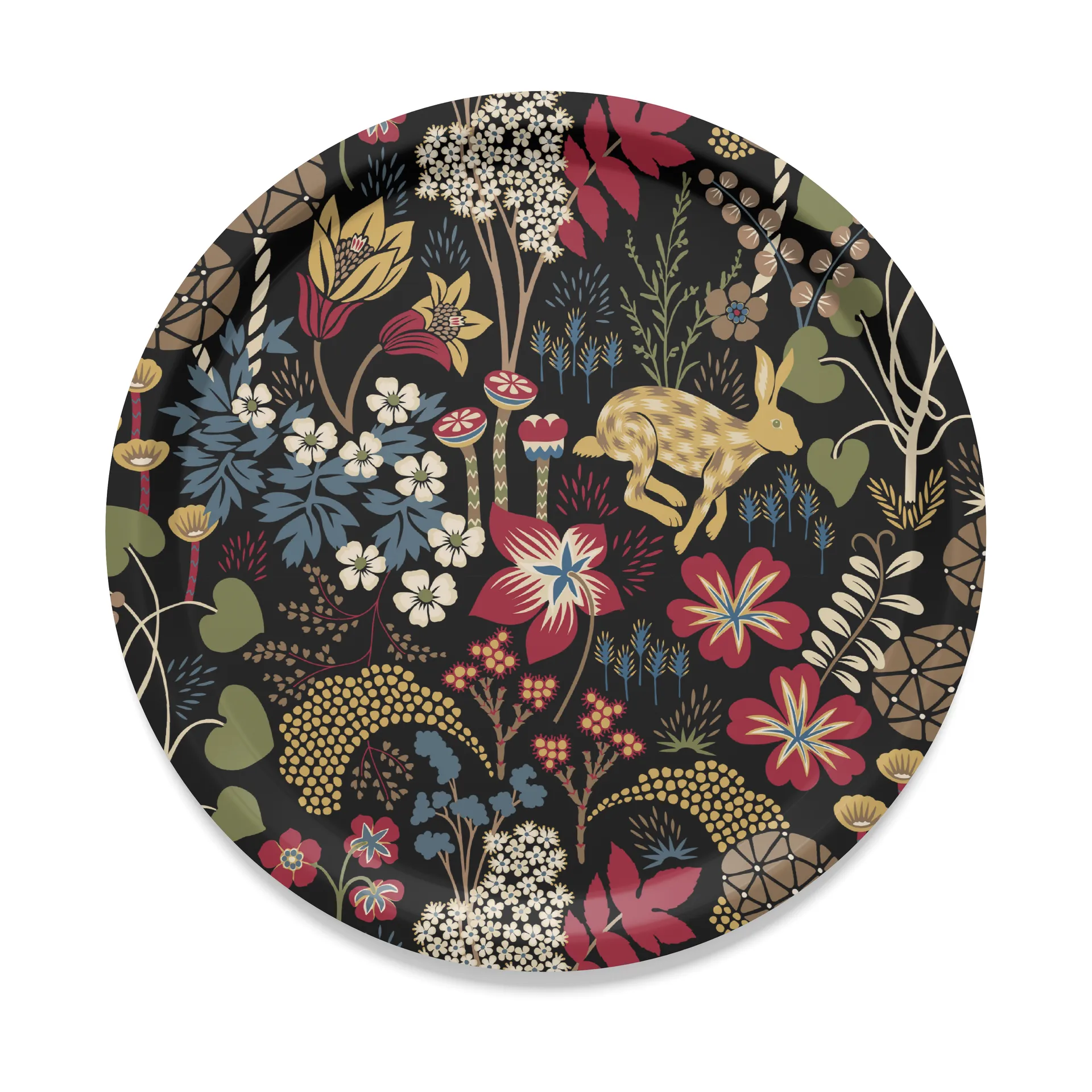 Lyckeflykt bandeja Ø31 cm, Vermelho-castanho Arvidssons Textil