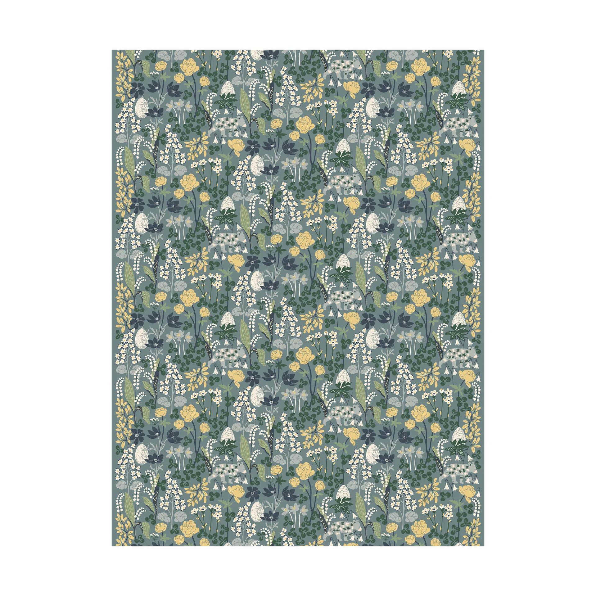 Nenhum tecido de urso dorme aqui, Turquesa  Arvidssons Textil