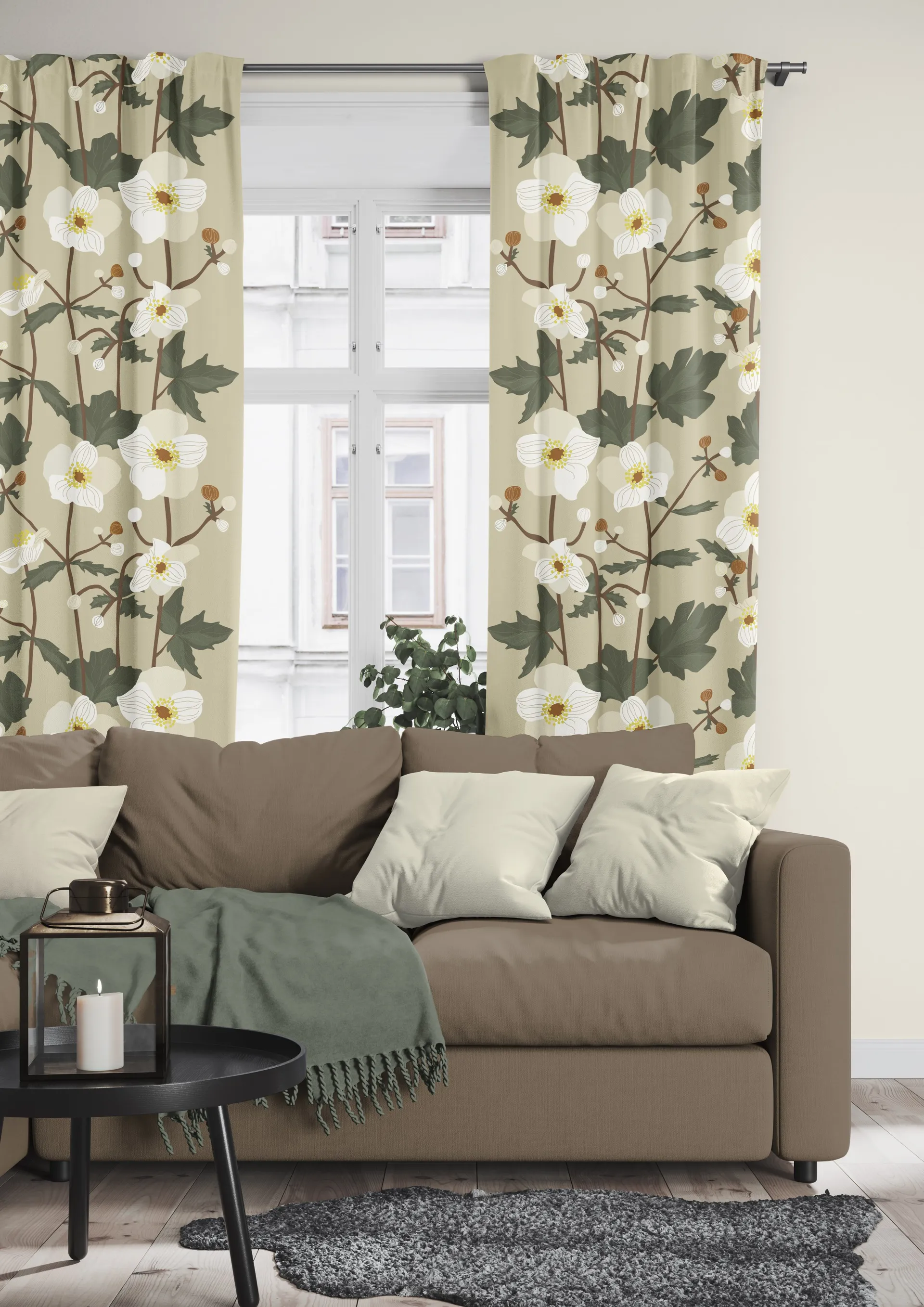 Tecido Anemon, Beige Arvidssons Textil