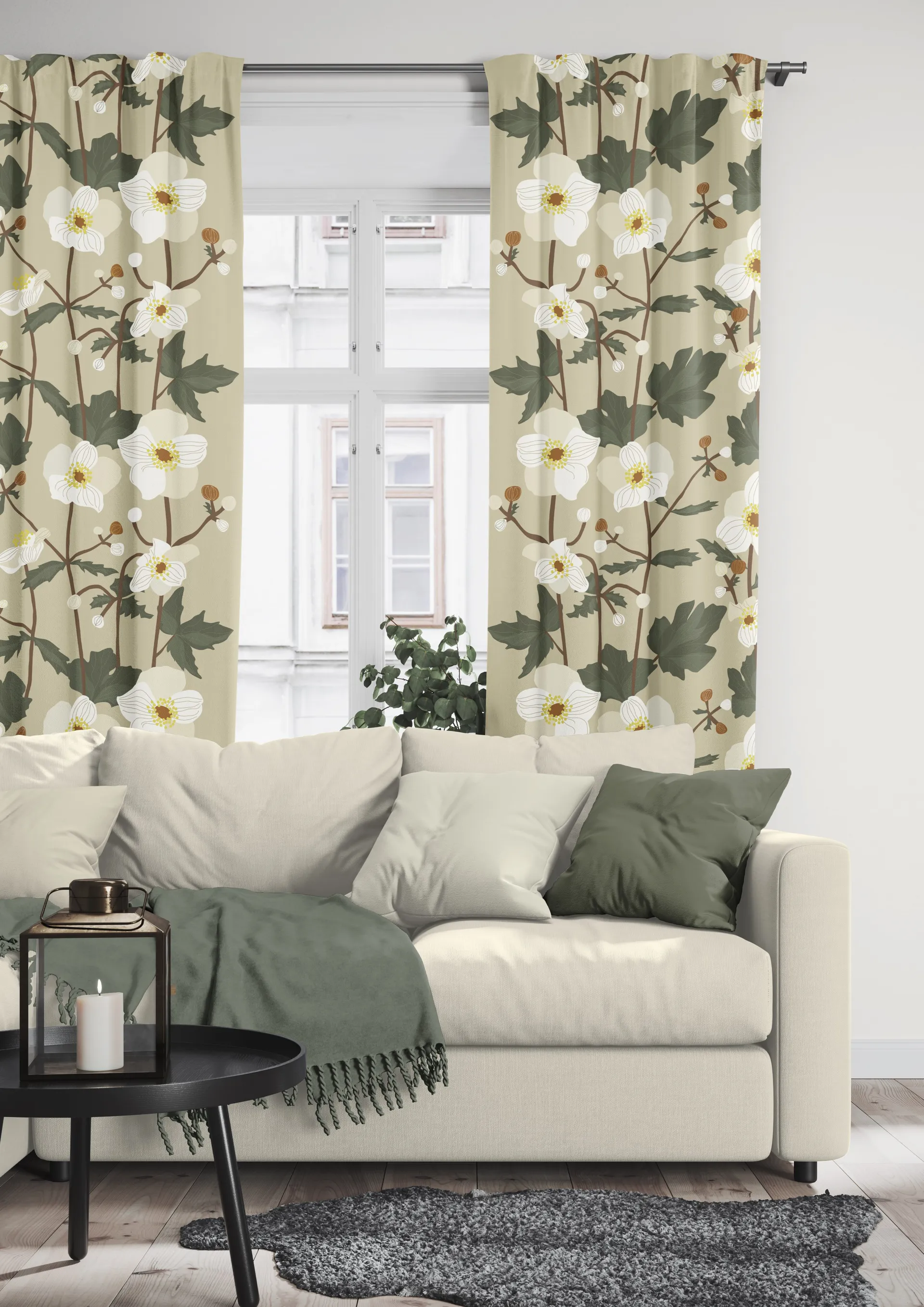 Tecido Anemon, Beige Arvidssons Textil