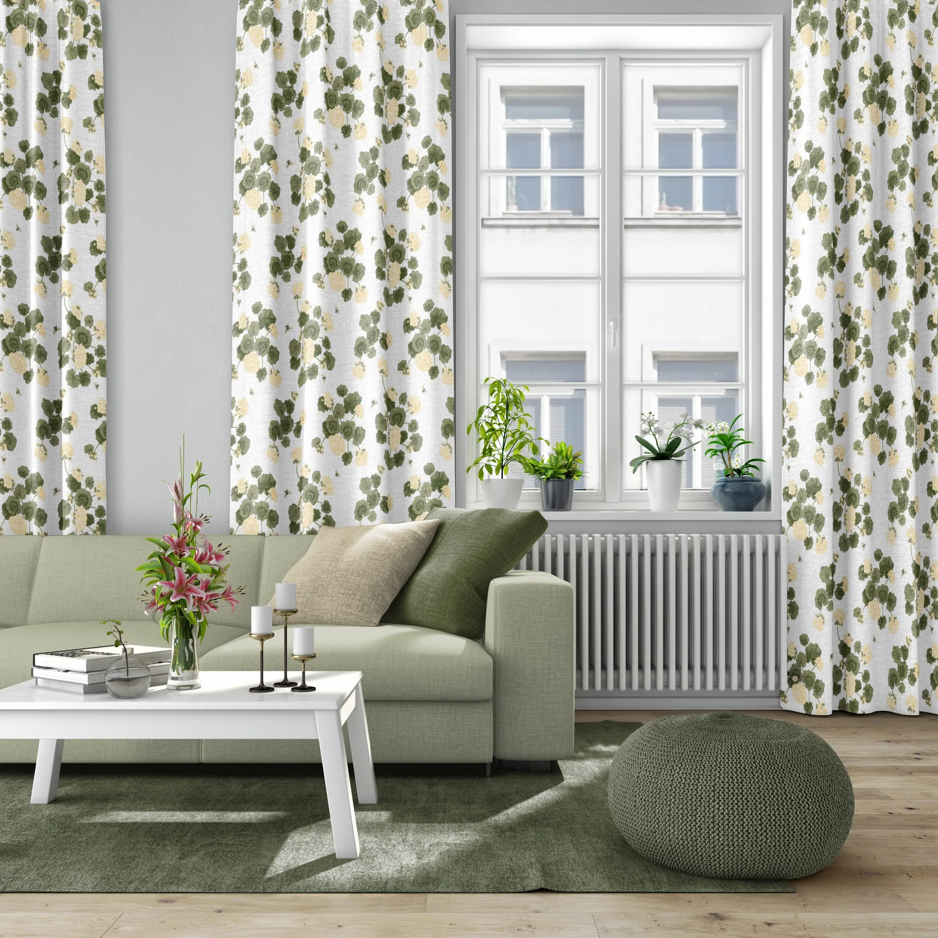 Tecido Astrid, Amarelo-Verde Arvidssons Textil