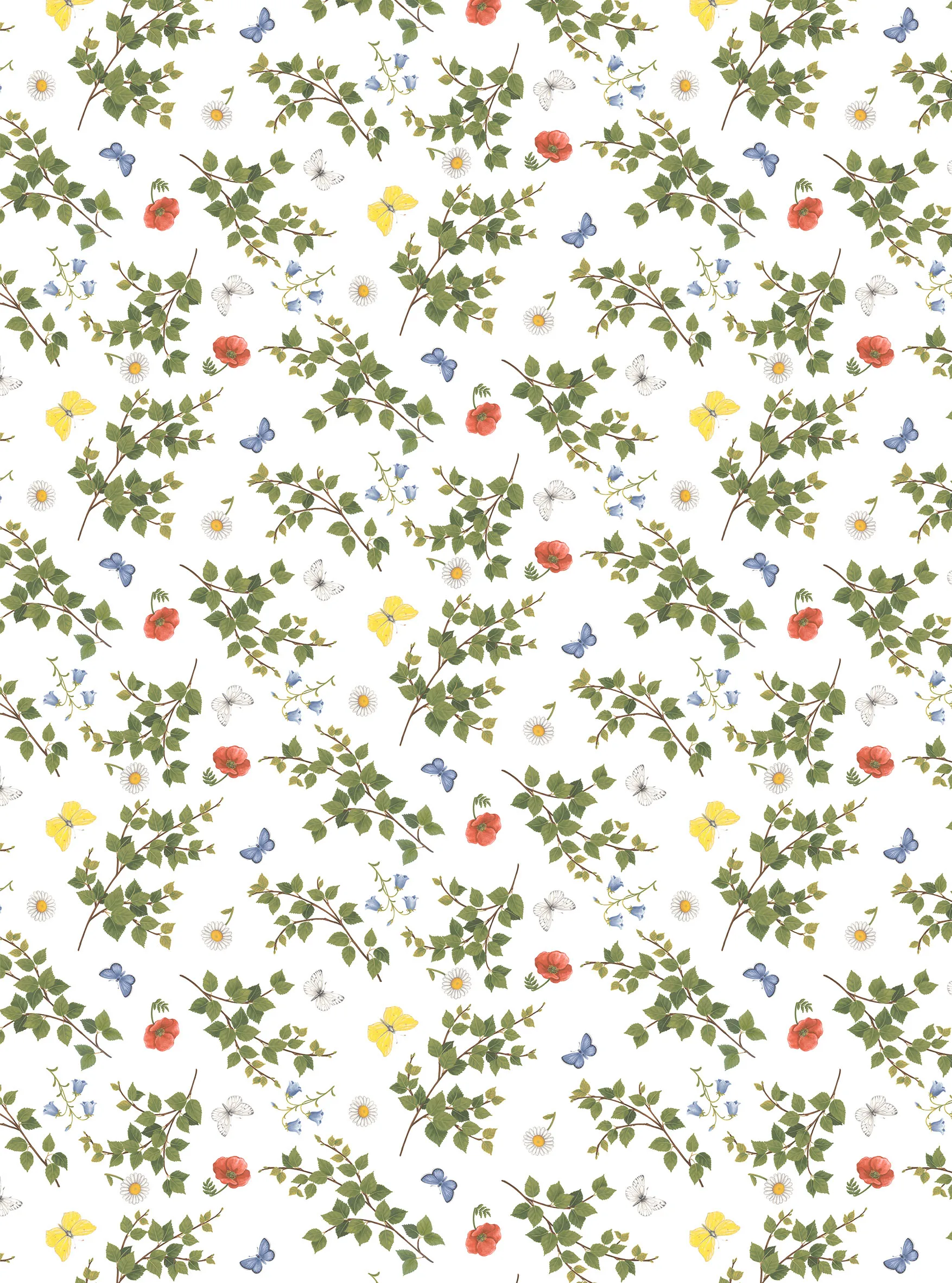 Tecido birchäng, Verde-multi Arvidssons Textil